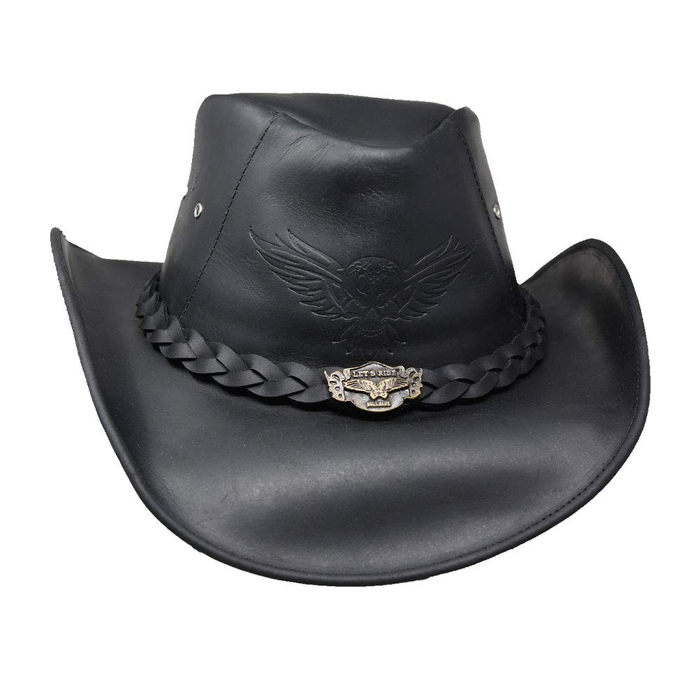 Premium BULLHIDE Leather Cowboy Hat for Men - King of The Road with 3 3/8