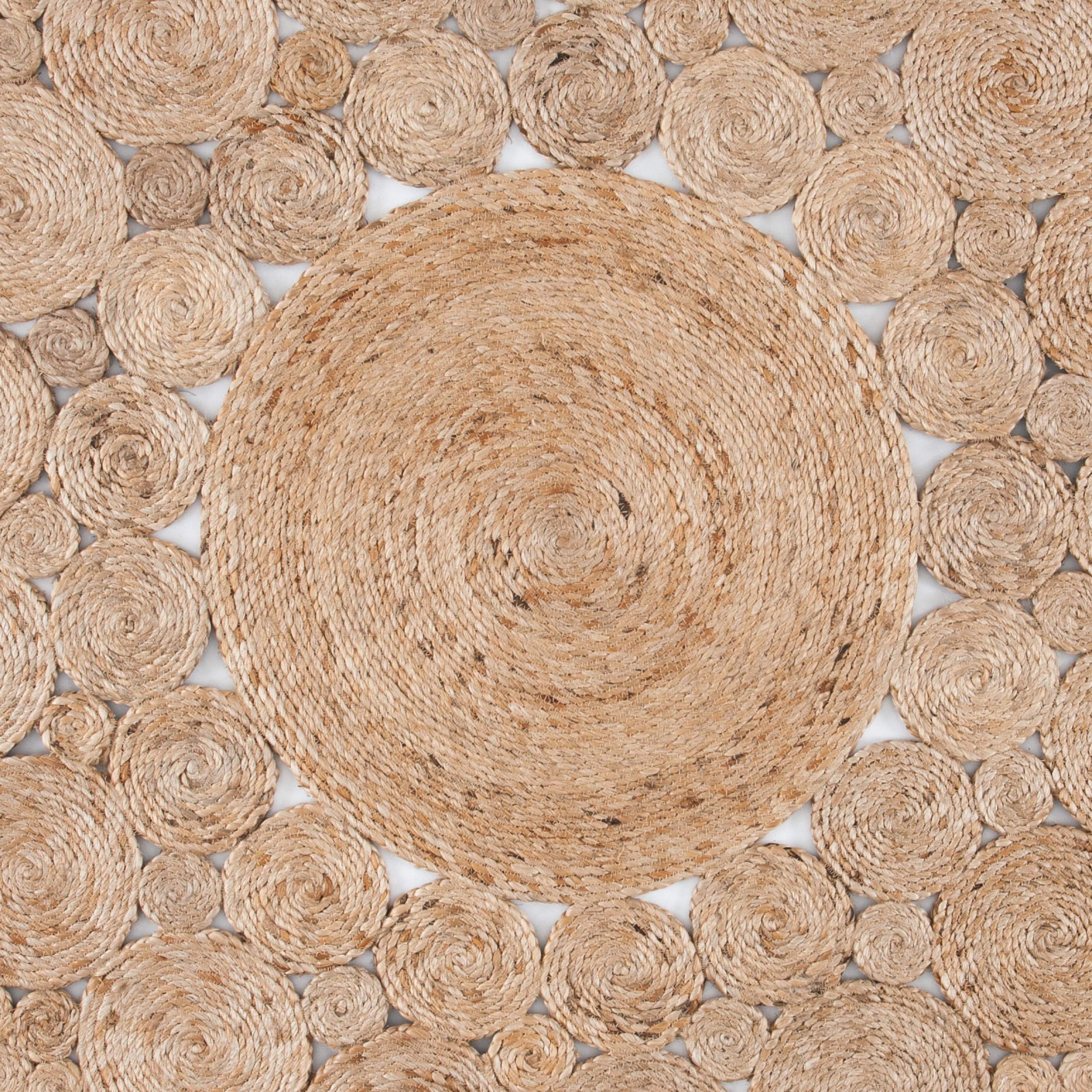 SAFAVIEH Handmade Jute Area Rug 5' Round - Natural Fiber Boho Chic Round Rug NFB245A for Living Room, Bedroom & Farmhouse Decor
