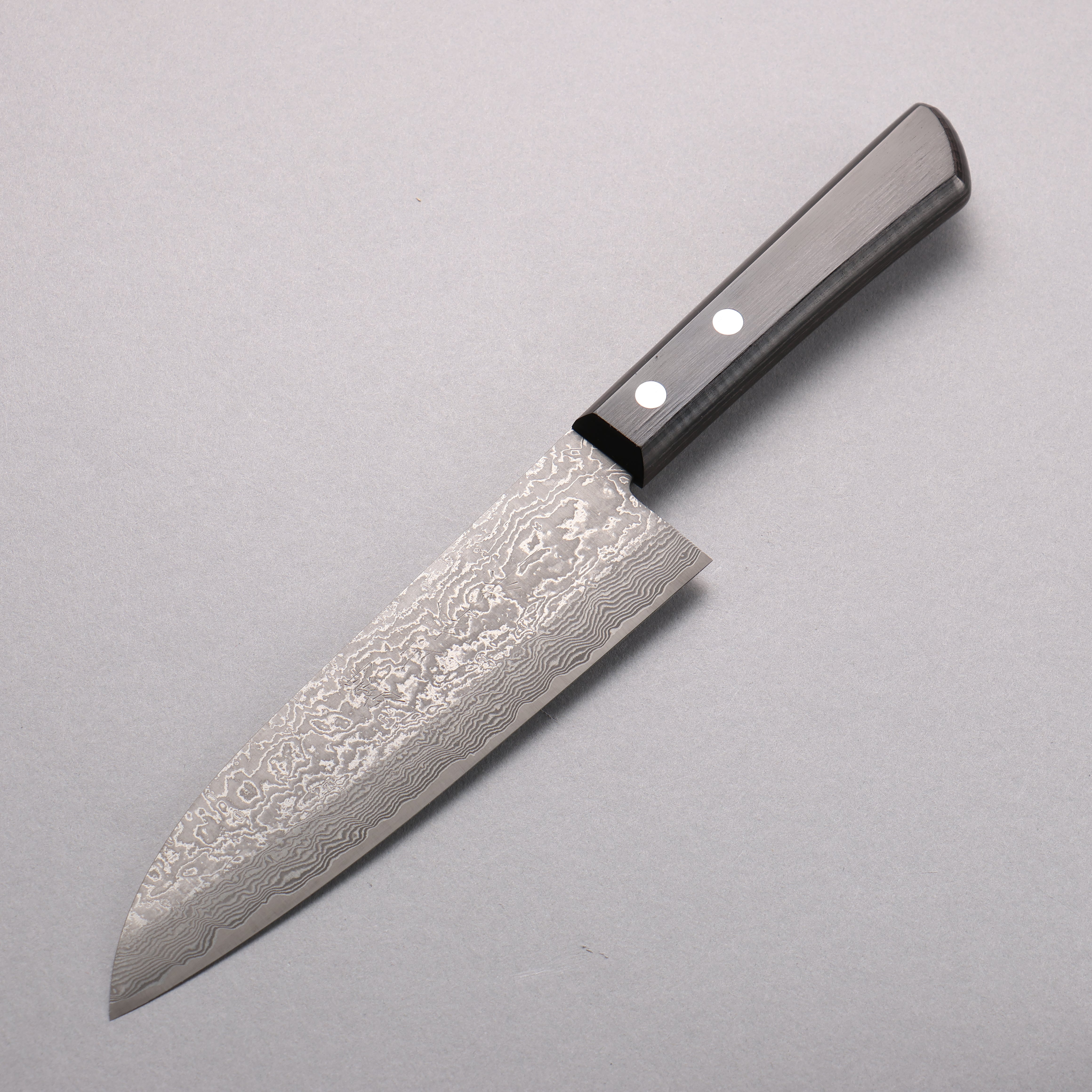 VG10 Black Damascus Santoku Knife 170mm - Japanese Chef Knife with Black Pakkawood Handle - Perfect for Slicing, Dicing & Chopping Vegetables, Meat & Fish