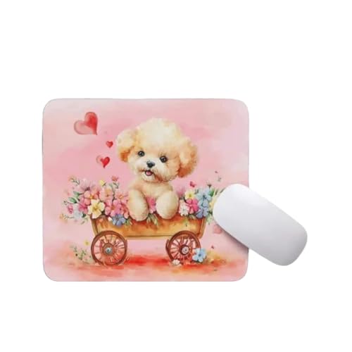 Poodle in Wooden Cart