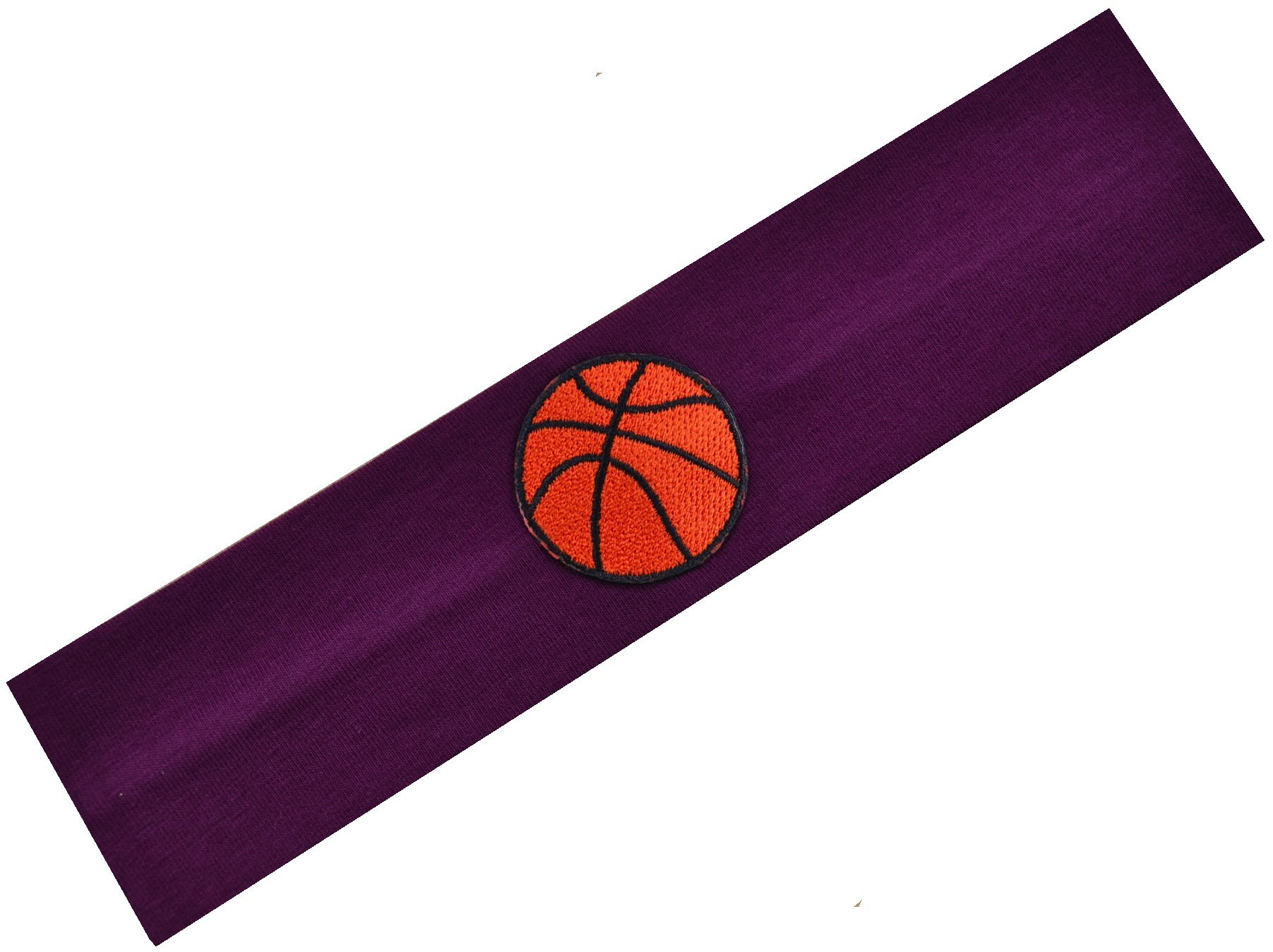 Funny Girl Designs Cotton Basketball Patch Stretch Headband for Women, Men, Girls & Teens - Sports Team Gift for Players, Fans & Coaches - Perfect for Basketball Games, Workouts & School Spirit Days