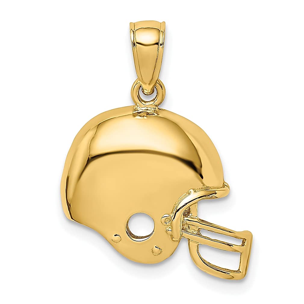 14K Yellow Gold Football Helmet Charm Necklace - Elegant Sports Jewelry Pendant for Women - Perfect Gift for Her - Game Day, Birthday & Anniversary Gift Idea