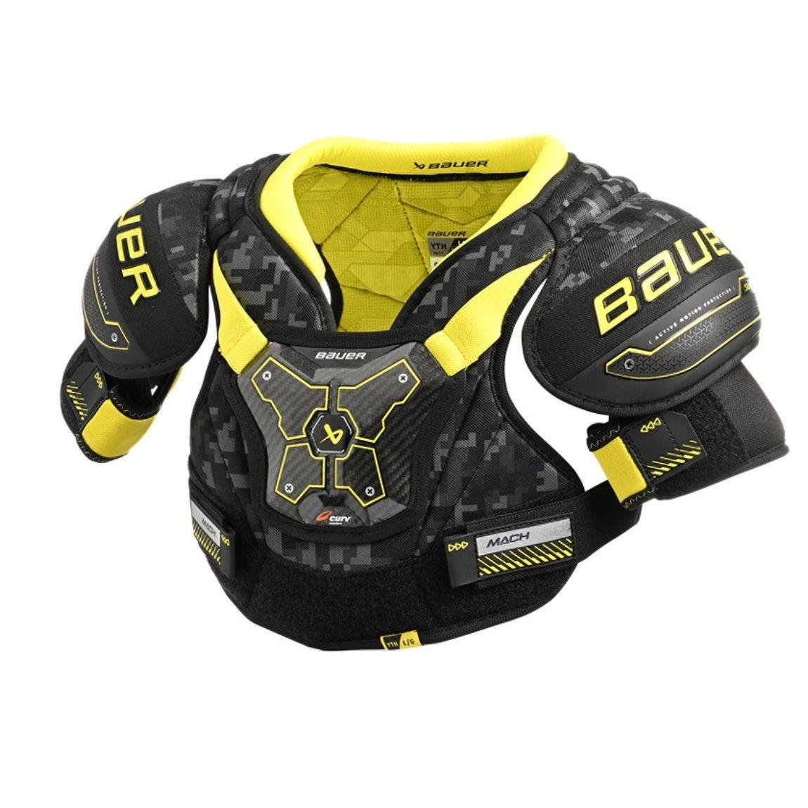 Bauer Supreme Mach Youth Hockey Shoulder Pads - Lightweight Protective Gear for Ice Hockey Players - Perfect for Games, Practices & Training Sessions