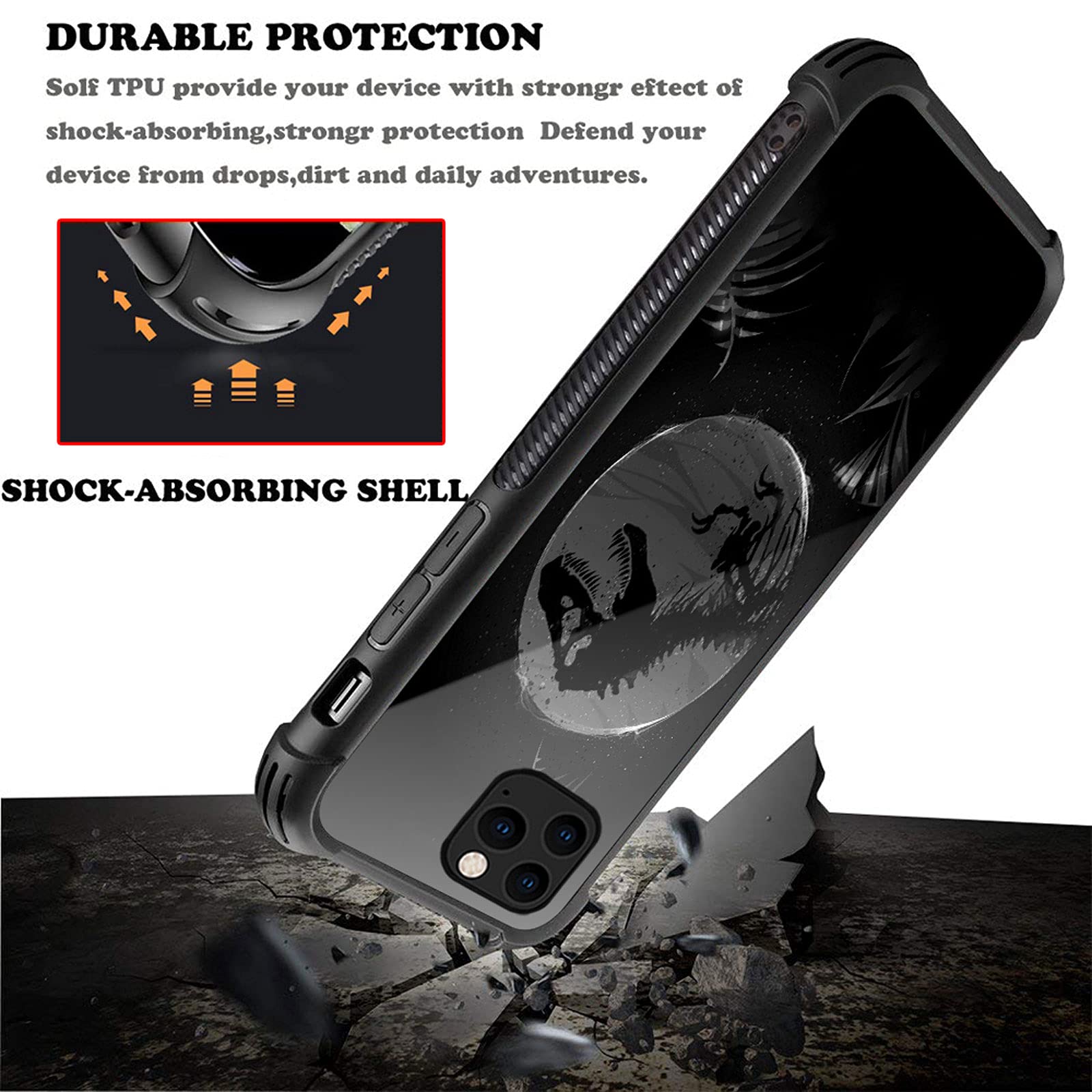CARLOCA iPhone 13 Pro Max Case with Dinosaur Fossil Pattern - Shockproof & Anti-Scratch Protective Cover for Boys & Girls | Perfect for School, Outdoor Adventures & Everyday Use