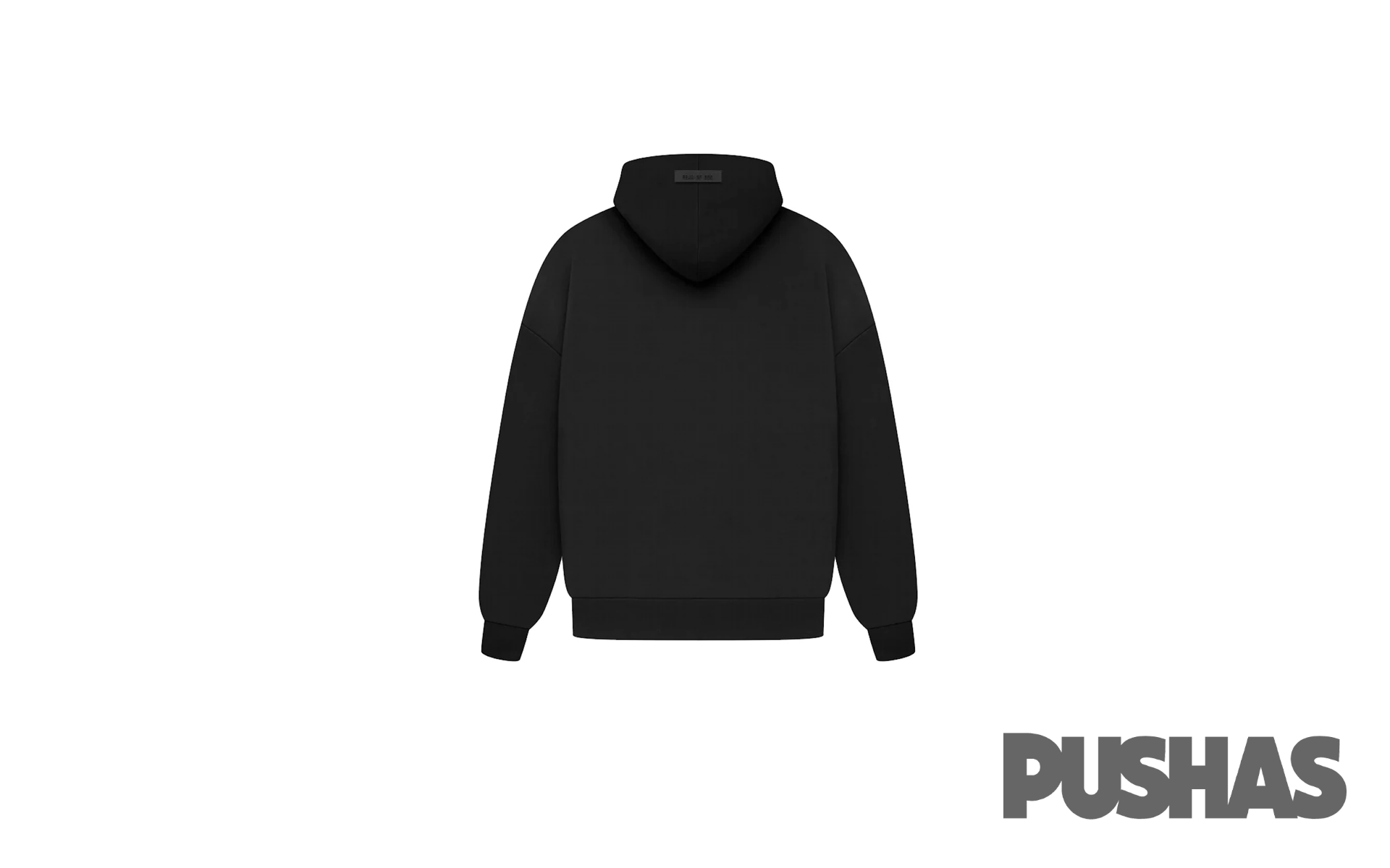 Essentials Arch Logo Hoodie 'Jet Black' (2023) - Premium Cotton Pullover for Men & Women - Perfect for Casual Wear, Street Style & Loungewear