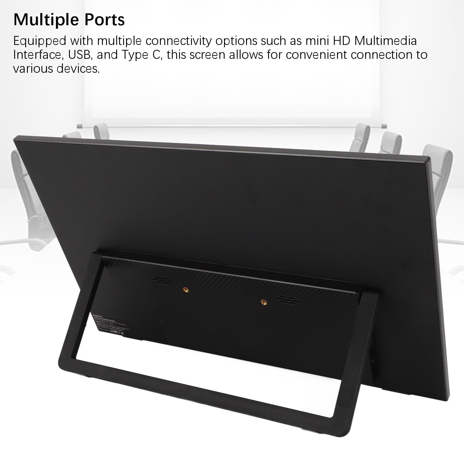 15.6 Inch Portable Monitor FHD 1080P IPS Screen with Built-in Speaker, Ultra Slim Travel Gaming Display with Stand, USB C HDMI External Monitor for Laptop, PC, Mac, PS5 - Perfect for Work, Gaming & Travel