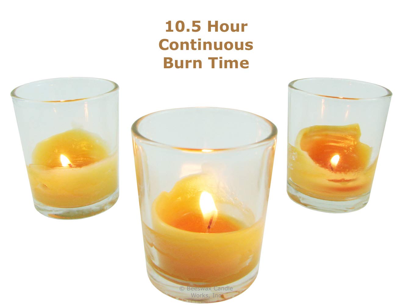 Premium 100% Pure USA Beeswax Candles - 10-Hour Burn Time Votive Set (Pack of 48) | Natural Scent, Clean Burning for Home, Wedding, Spa & Meditation Decor