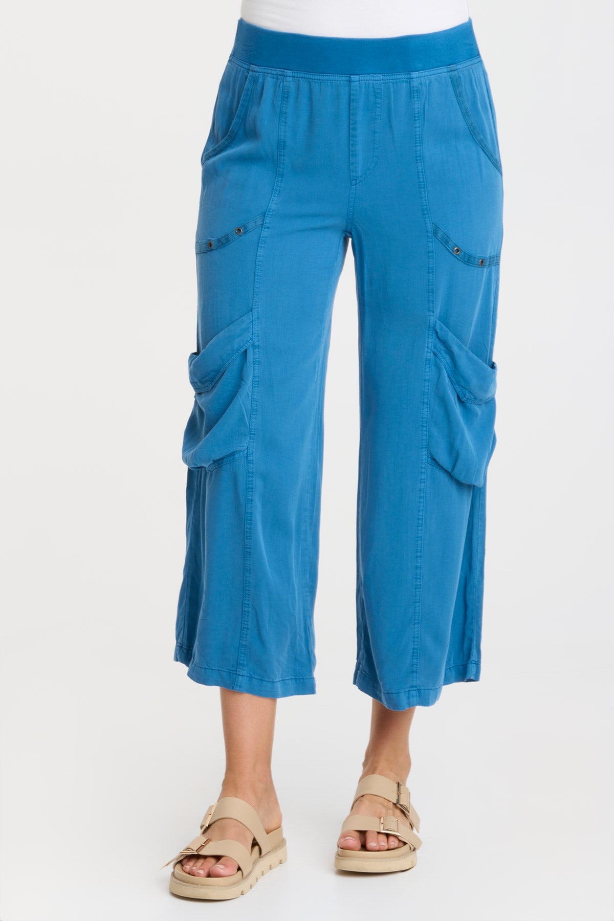 Stylish Twill Faulkner Crop Pants for Women - High Waist Comfortable Casual Trousers for Work, Travel & Everyday Wear