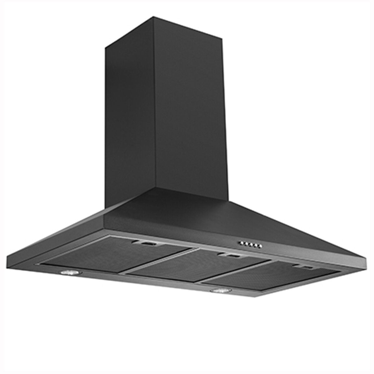 Schweigen TRI 900B 90cm Wall Mount Range Hood in Matte Black - Powerful Kitchen Exhaust Fan for Smoke and Odor Removal | Perfect for Modern Home Cooking and Grilling