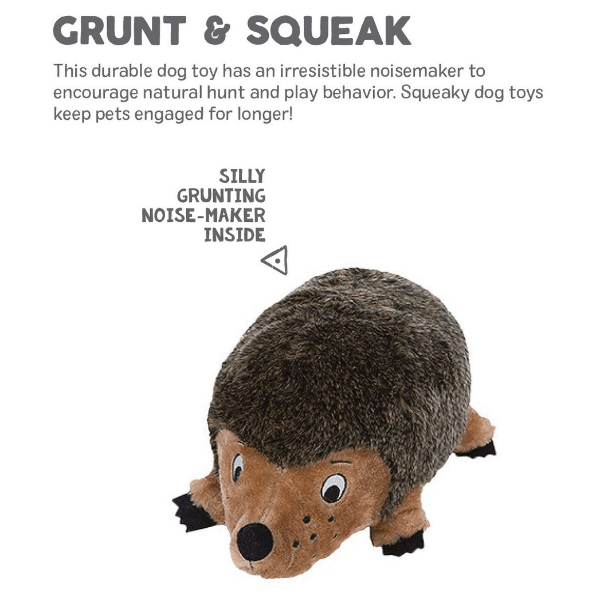 Outward Hound Hedgehogz Squeaky Dog Toy - Interactive Plush Chew Toy for Small & Medium Dogs - Perfect for Indoor Play, Training & Bonding Time