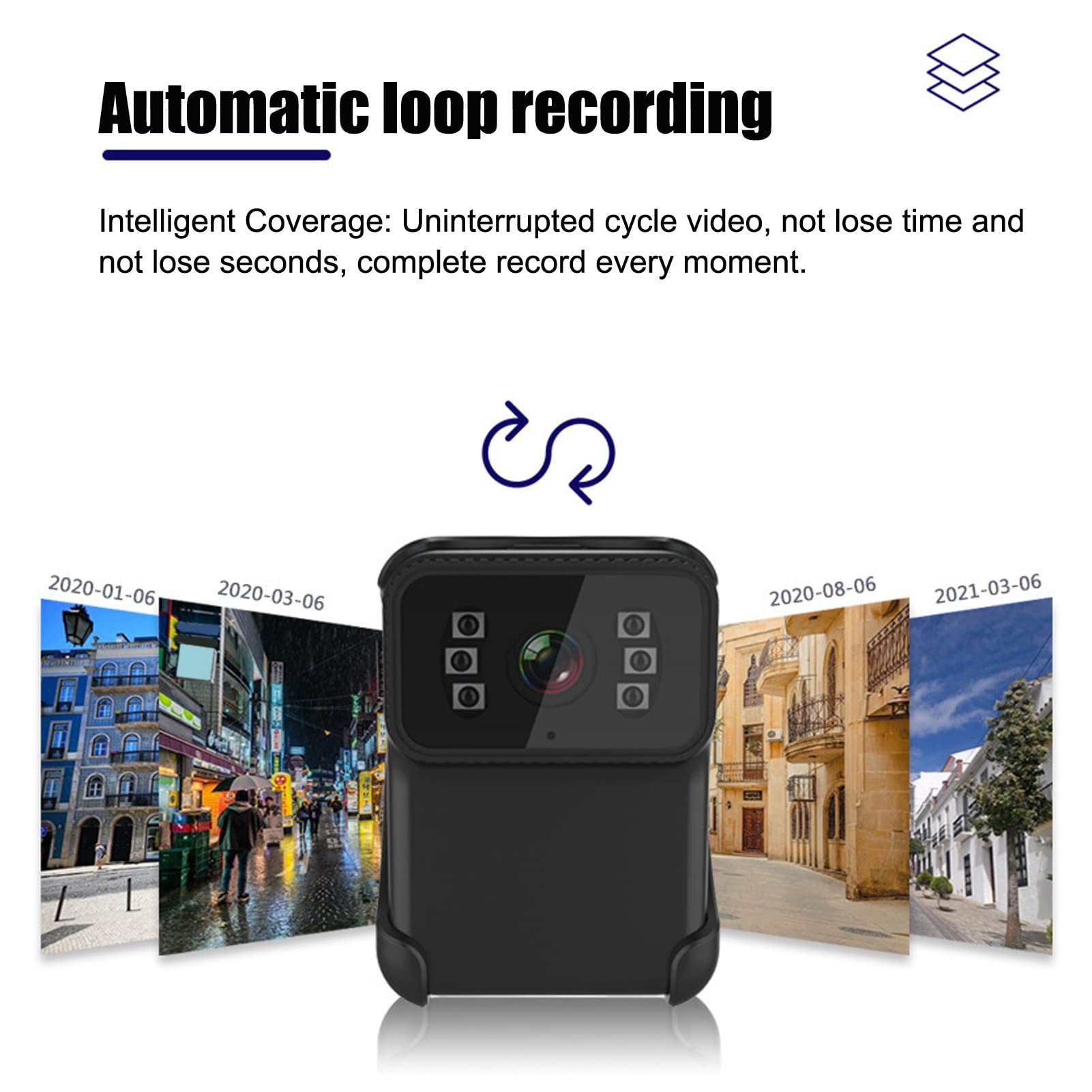 1080P Mini Body Camera with Audio and Video Recording - 12MP HD Waterproof Wearable Clip On Camera for Home Security, Outdoor Activities, Police, Law Enforcement & Evidence Collection