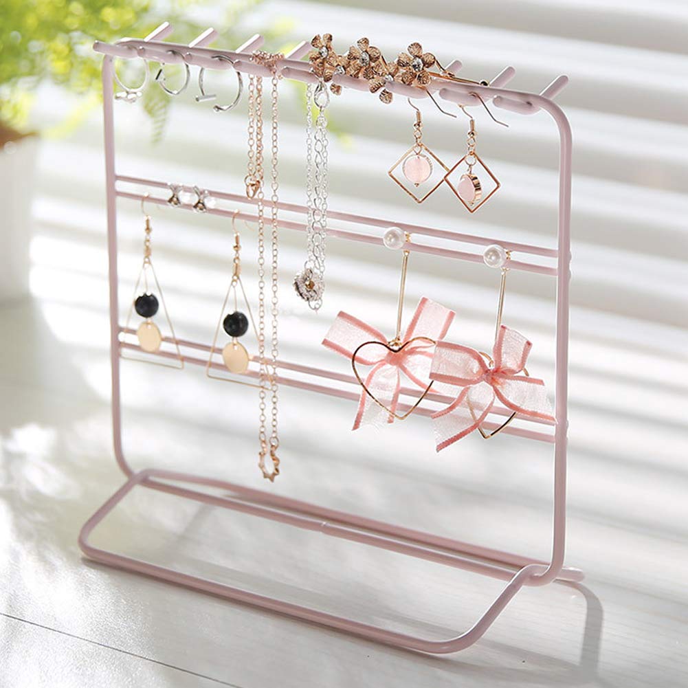 Pink Jewelry Organizer & Holder - Perfect for Earrings, Necklaces, Bracelets | Travel & Home Storage Solution