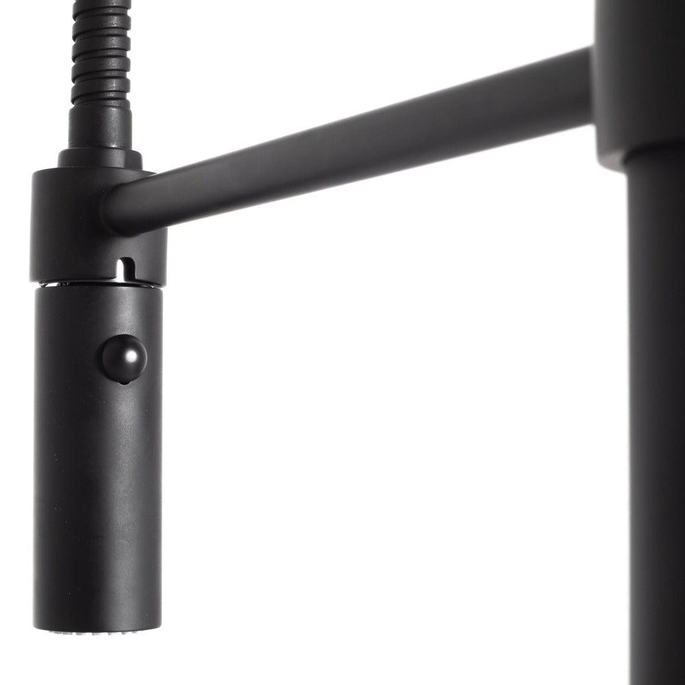 ZLINE Sierra Matte Black Pull Down Spring Single Handle Kitchen Faucet - Modern Sink Faucet for Home & Restaurant Use (SRA KF MB)