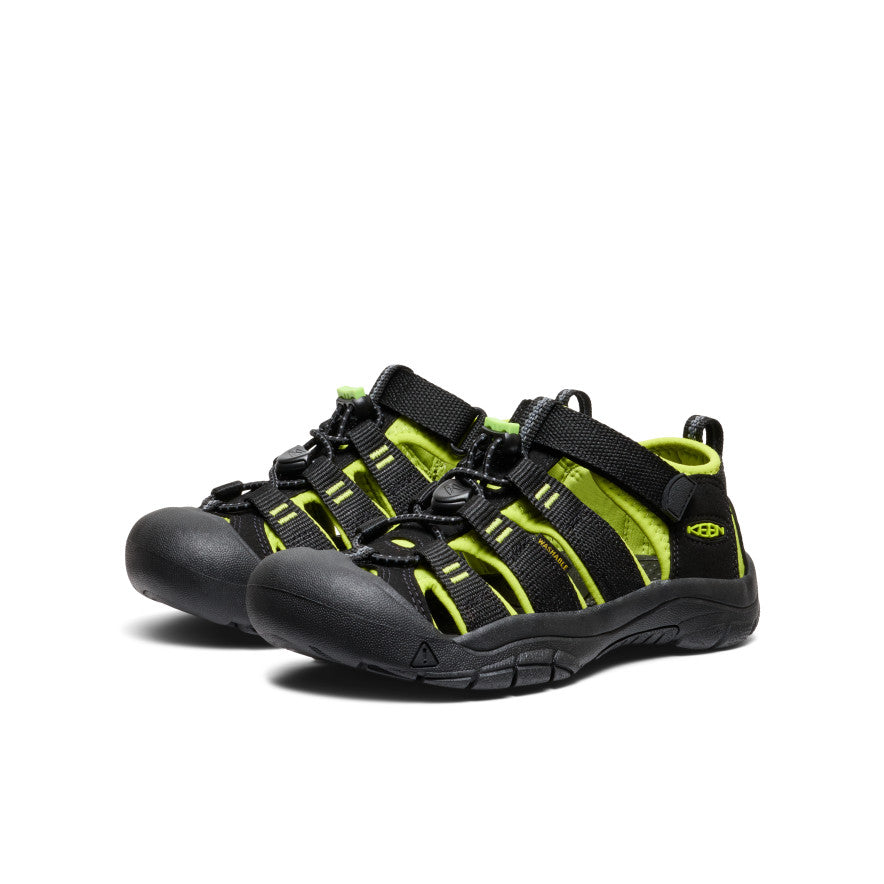 Newport H2 Kids' Sandals - Black & Lime Green | Comfortable Beach & Pool Shoes for Boys and Girls