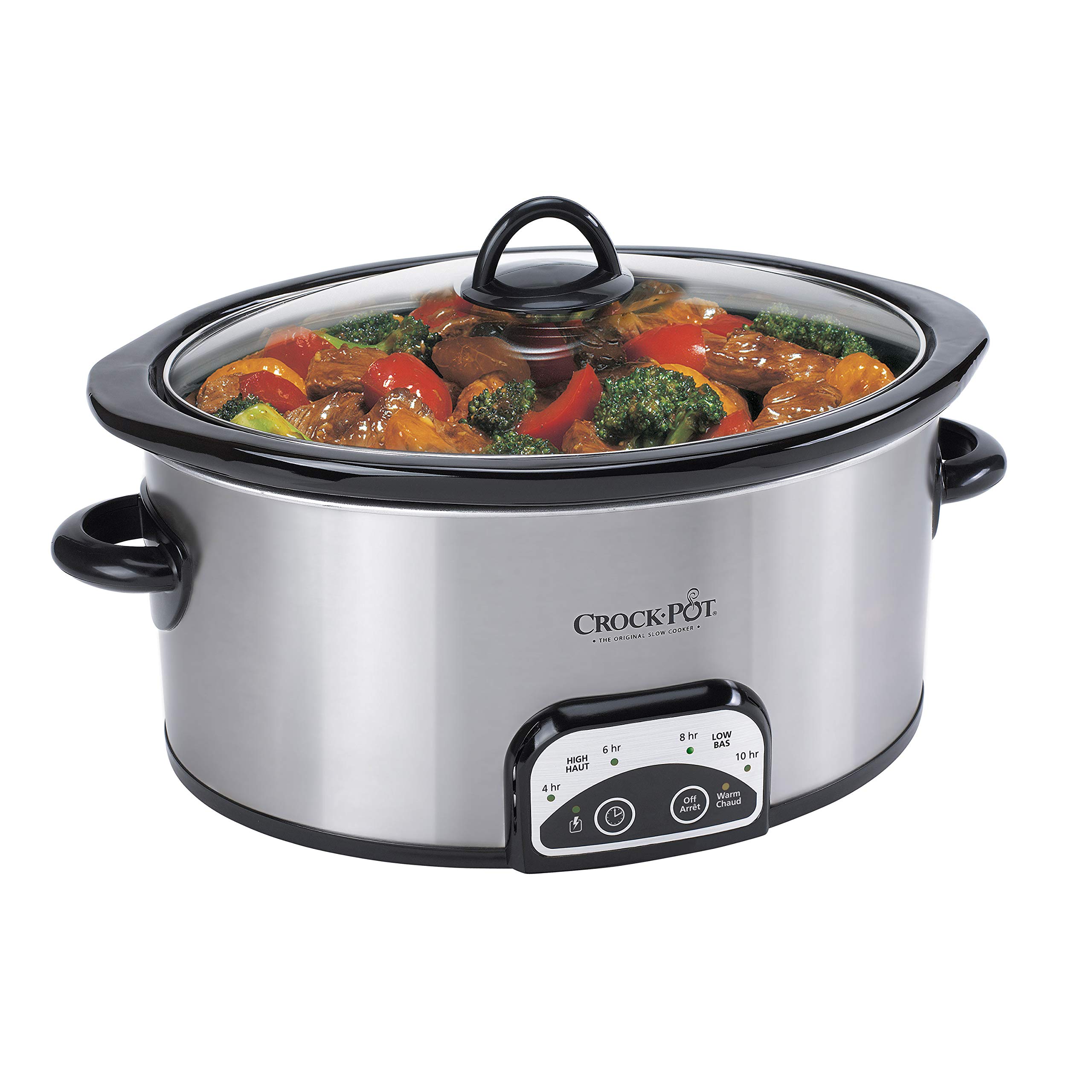 Crock-Pot 4-Quart Smart-Pot Programmable Slow Cooker with Digital Timer - Silver | Perfect for Family Dinners, Meal Prep & Holiday Cooking