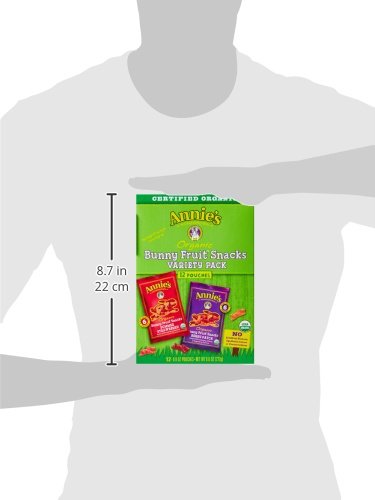 Annie's Organic Bunny Fruit Snacks Variety Pack - 9.6oz, 8 Count | Gluten Free, Vegan, Non-GMO | Healthy Kids Snacks for Lunch Box, School, Travel & On-the-Go