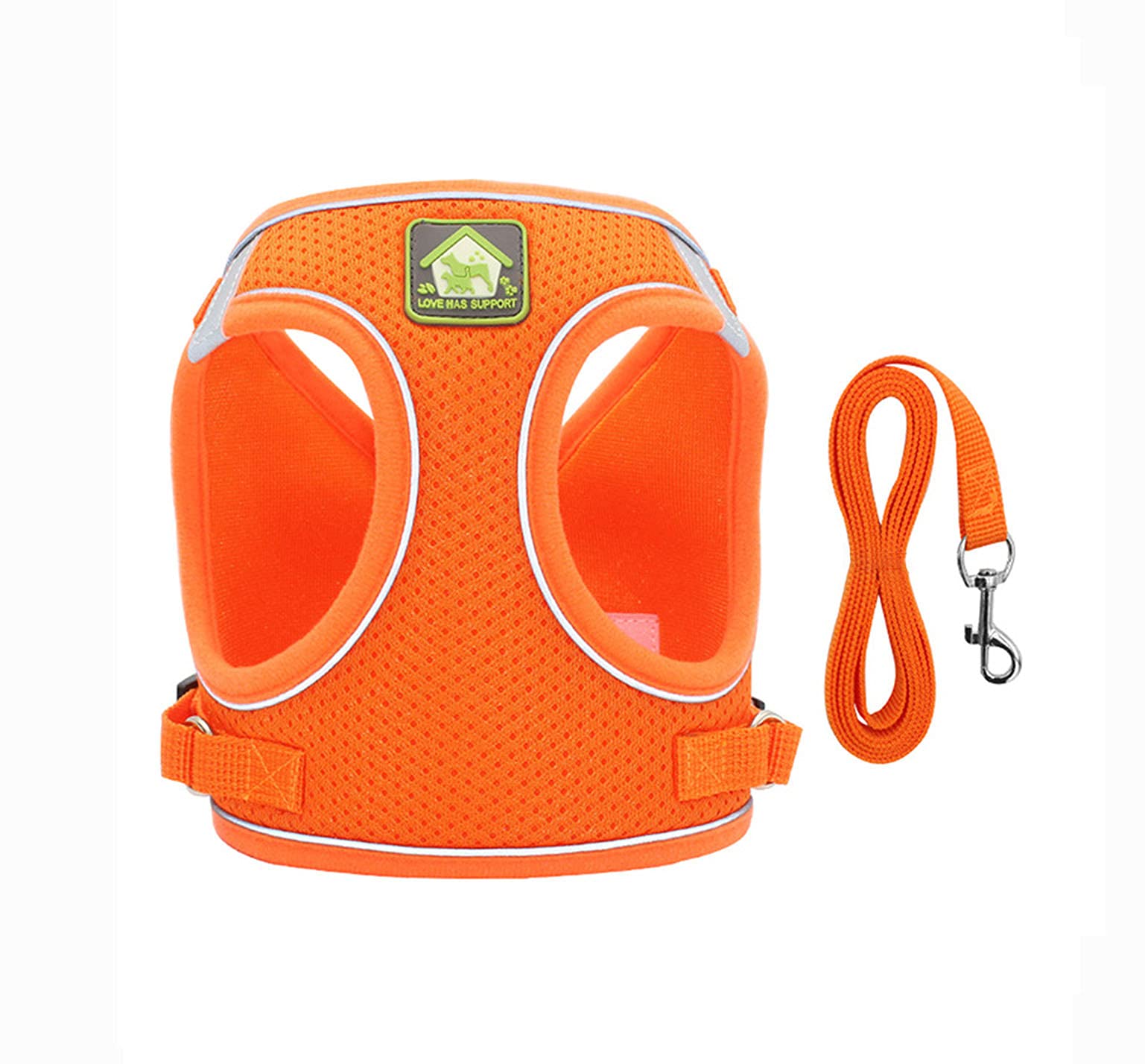 Leconpet Step-in Dog Harness & Leash Set - Breathable Mesh Reflective Vest for Small & Medium Dogs - Adjustable Puppy Harness (Orange, XS) - Perfect for Walking, Training & Outdoor Adventures