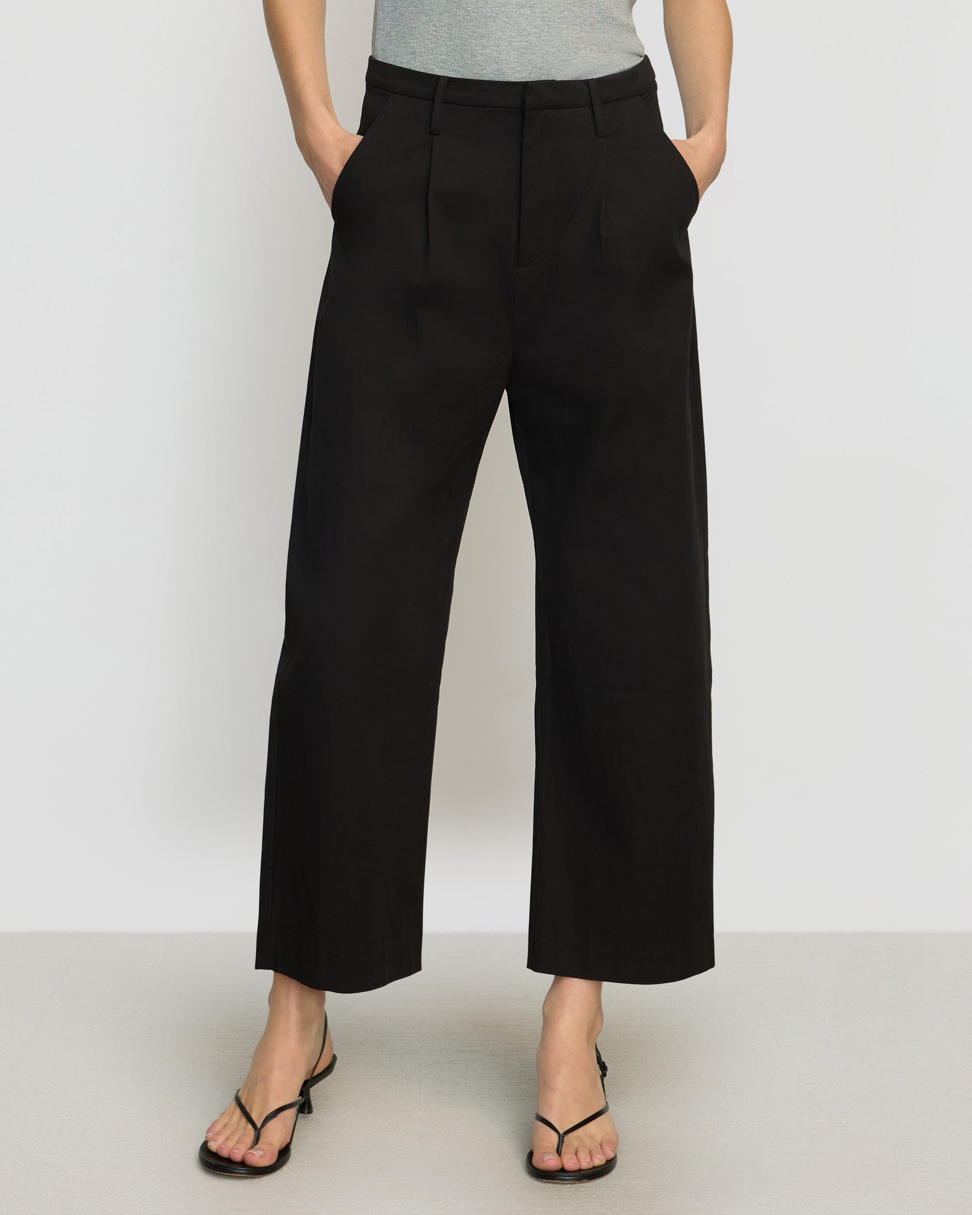 Meira Tailored Cropped Pants for Women - High Waist Slim Fit Work Pants - Office Professional & Business Casual Wear