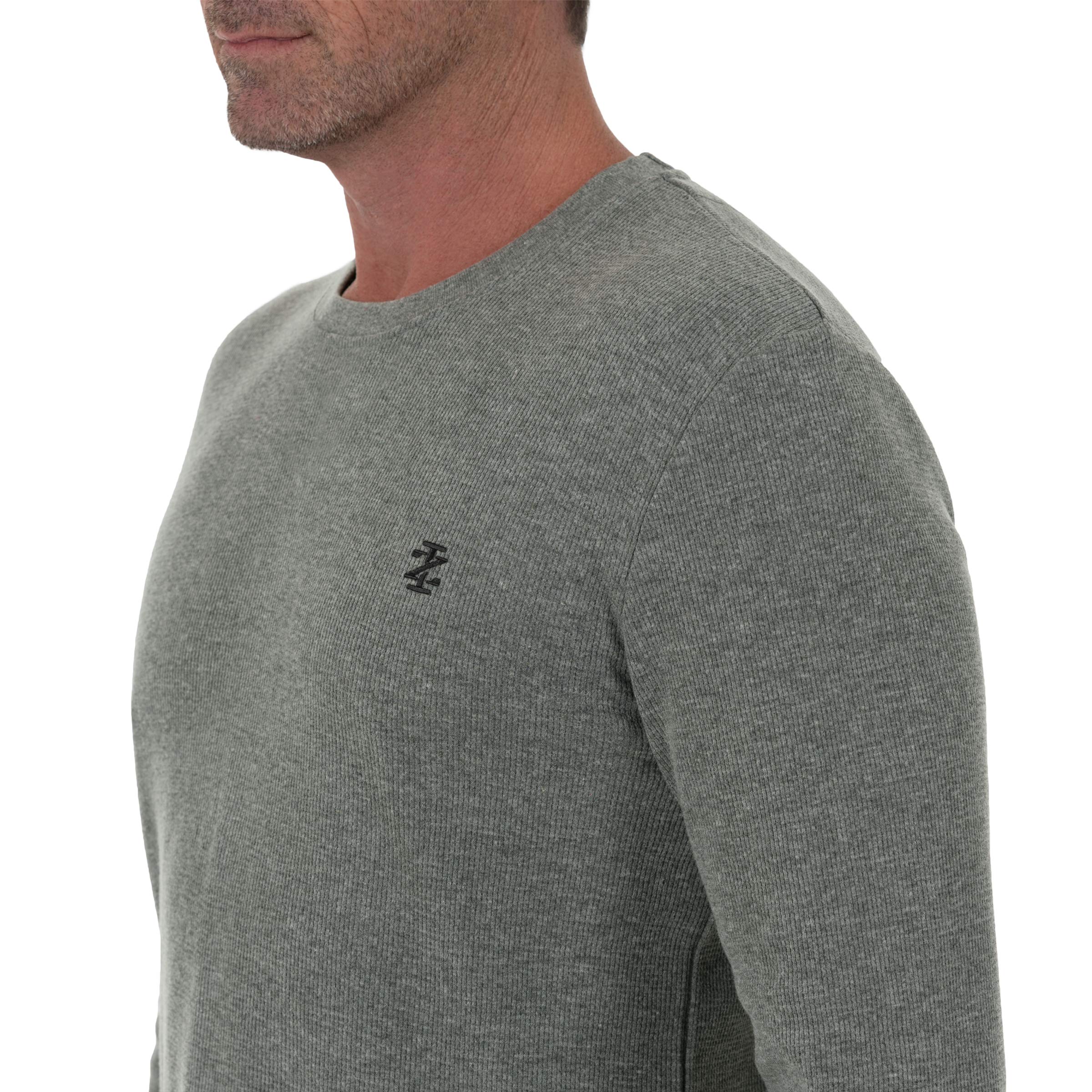 IZOD Men's Waffle Crew Neck Long Sleeve Thermal Shirt - Soft Cotton Blend for Winter Warmth & Layering | Perfect for Casual Wear, Outdoor Activities & Cold Weather