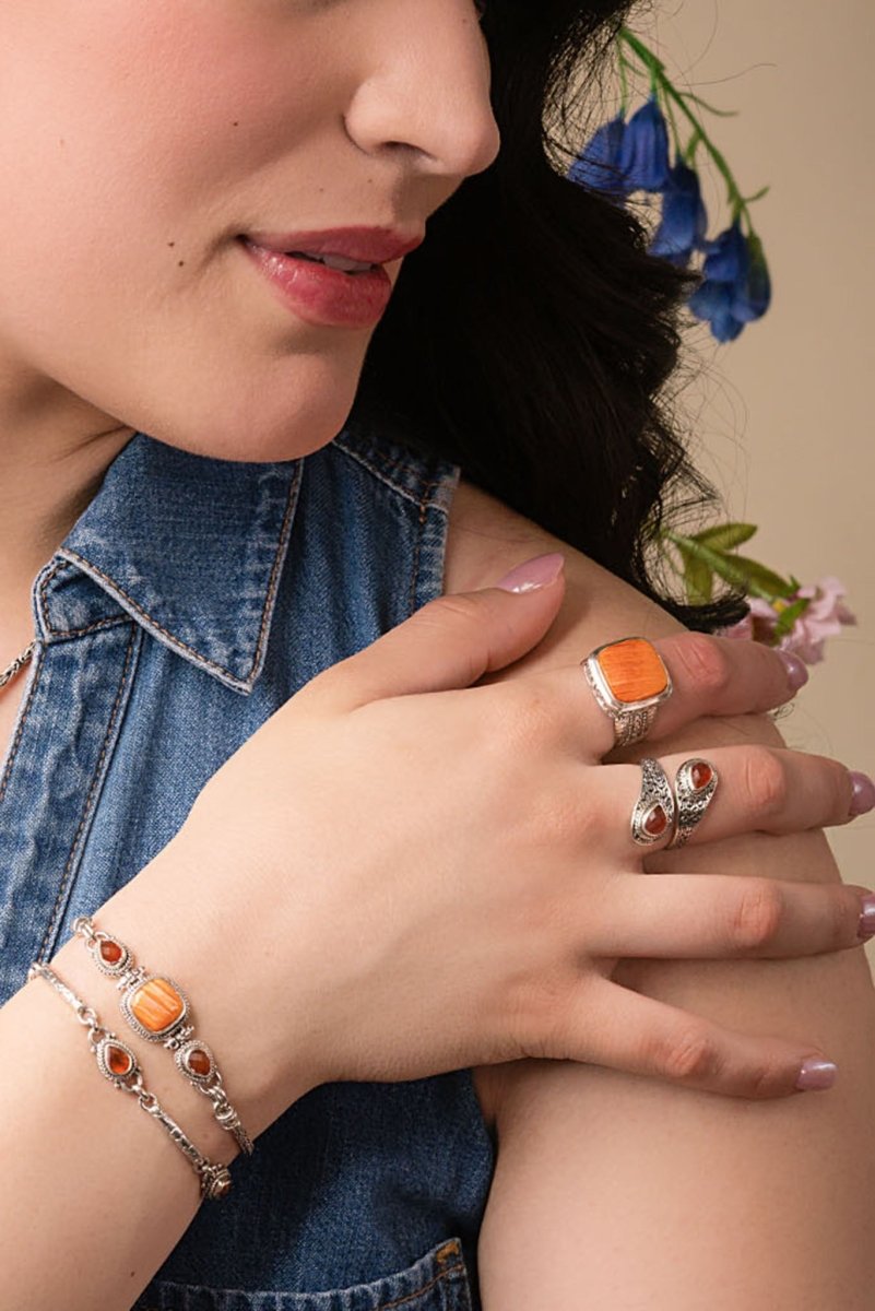 Walk in Faith Ring™ - Genuine Carnelian Gemstone Ring for Women | Spiritual Jewelry, Healing Crystal, Gift for Her | Perfect for Meditation, Prayer & Daily Wear