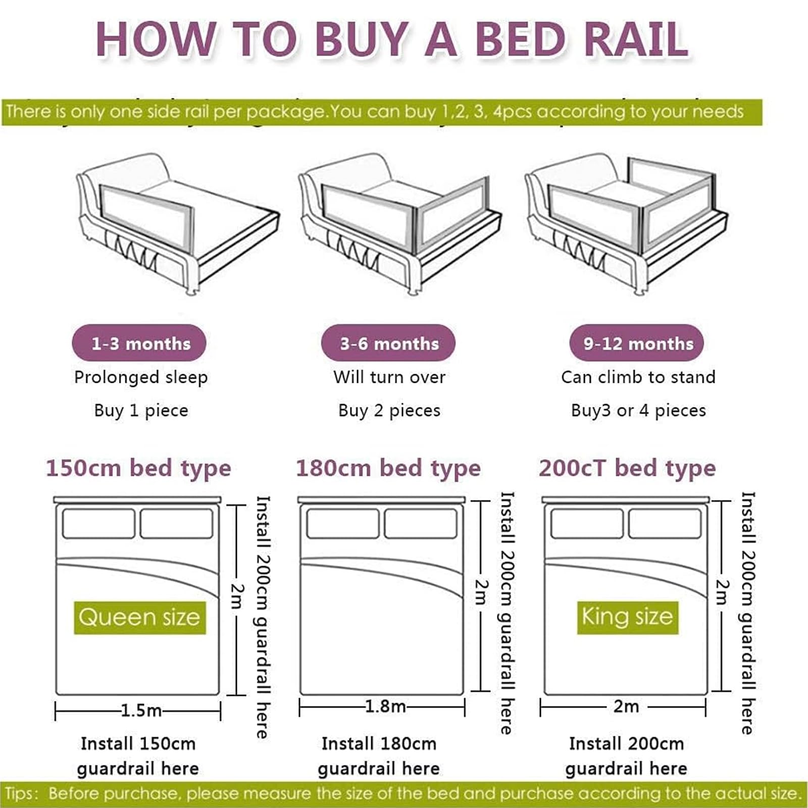 **Toddler Bed Rails - Safety Bed Guardrail for Kids, Twin Full Queen King Size Mattress - Extra Long Bed Rails for Queen Size - Perfect for Baby & Toddler Safety in Cribs, Bunk Beds & Adult Beds**