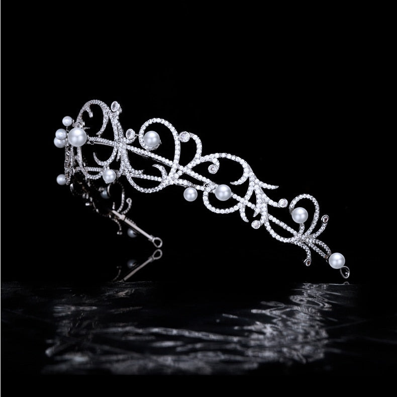 Branches Cubic Zirconia Silver Wedding Tiara for Girls - Elegant Hair Accessories HT21011 - Perfect for Bridal, Flower Girl, Pageant & Special Occasions