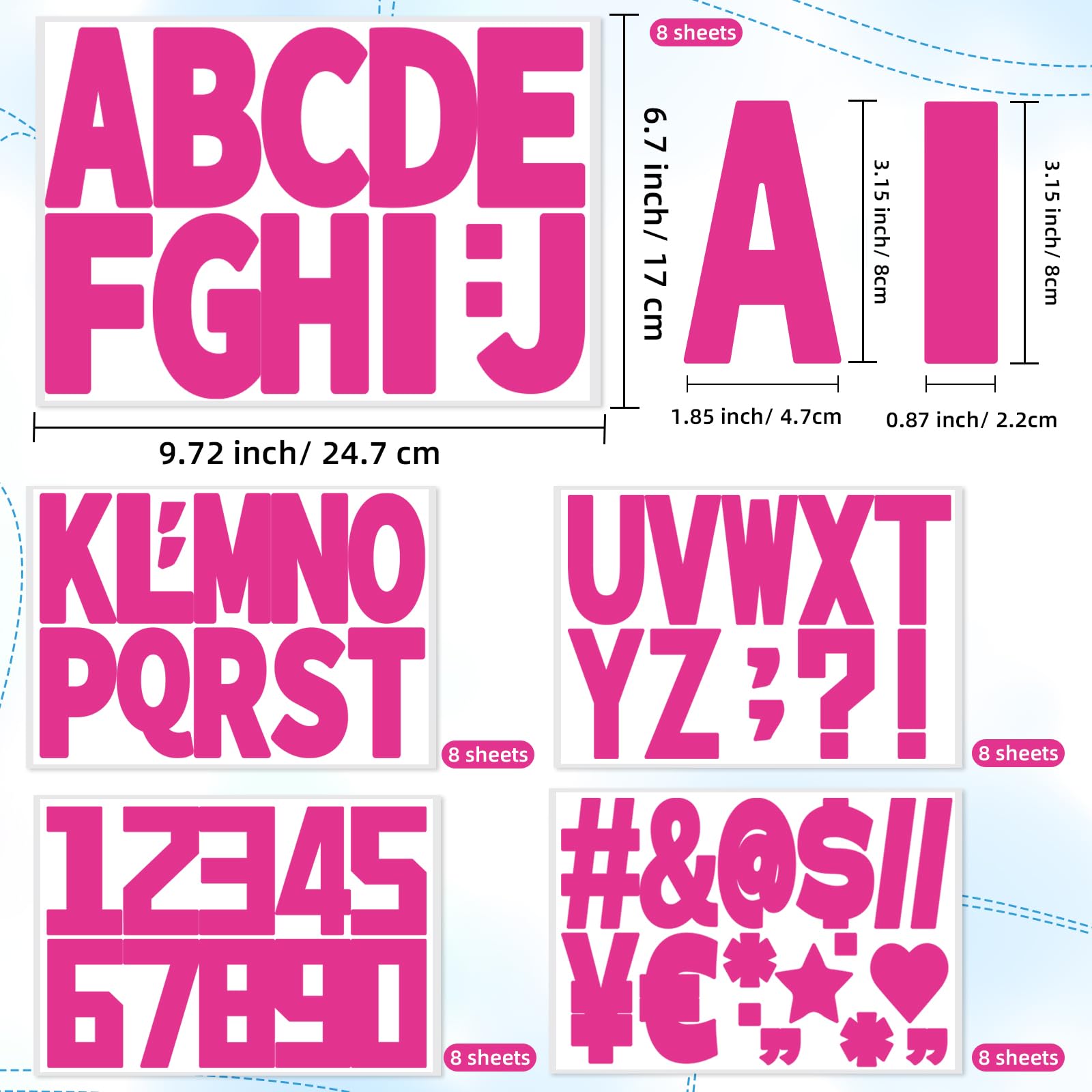 Rose Red 3 Inch Alphabet Letter Stickers - 40 Self-Adhesive Vinyl Sheets for Mailbox Numbers, Bulletin Boards, Classroom & Home Decor - Perfect for DIY Projects, Scrapbooking & Wall Decals