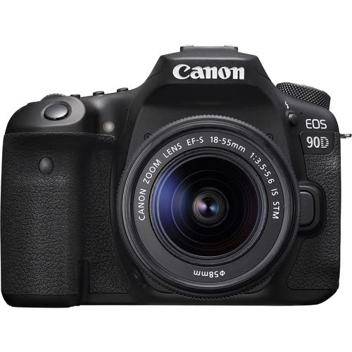 Renewed Canon EOS 90D DSLR Camera with 18-55mm Lens Kit (3616C009) | 64GB Memory Card, Case, Tripod & Accessories Bundle | Perfect for Travel Photography, Vlogging & Professional Shooting