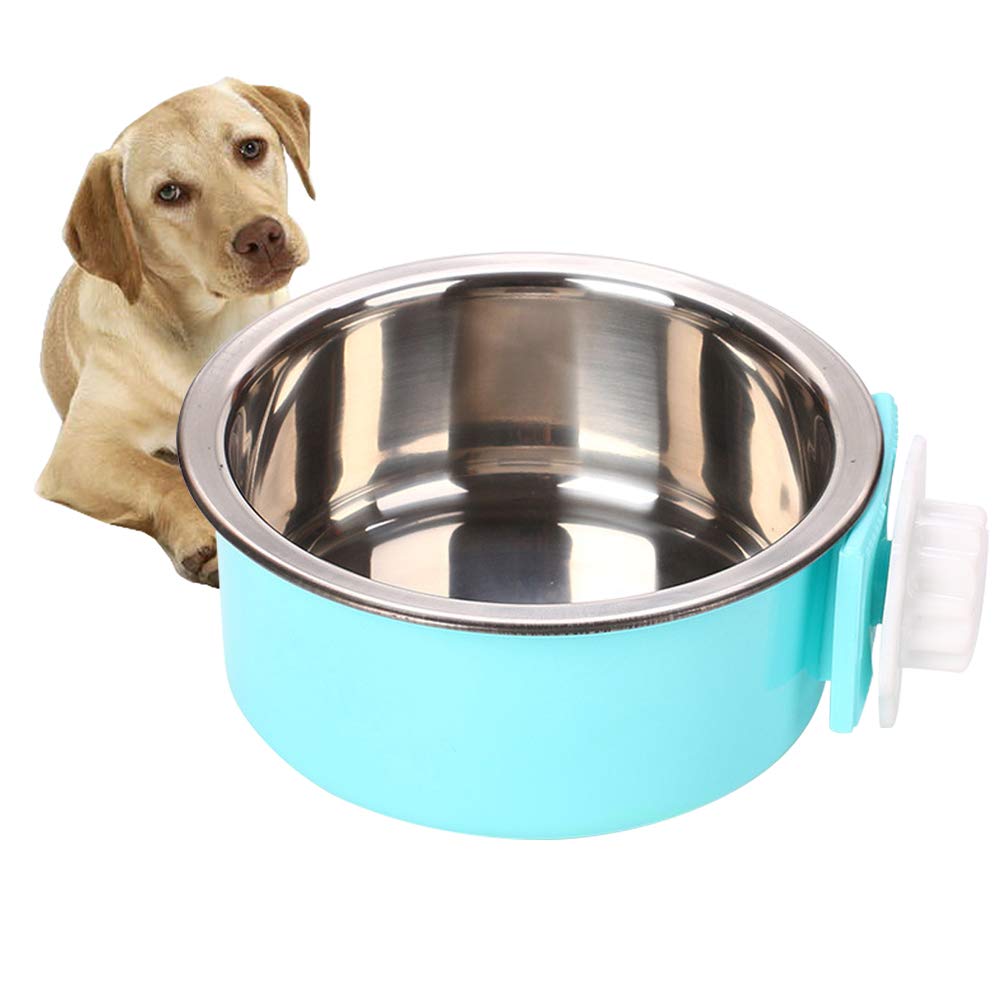 Luck Dawn Stainless Steel Removable Hanging Pet Bowl - Crate Food & Water Dish with Bolt Holder for Dogs, Cats, Rabbits, Birds & Small Animals | Perfect for Cages, Kennels & Travel Use