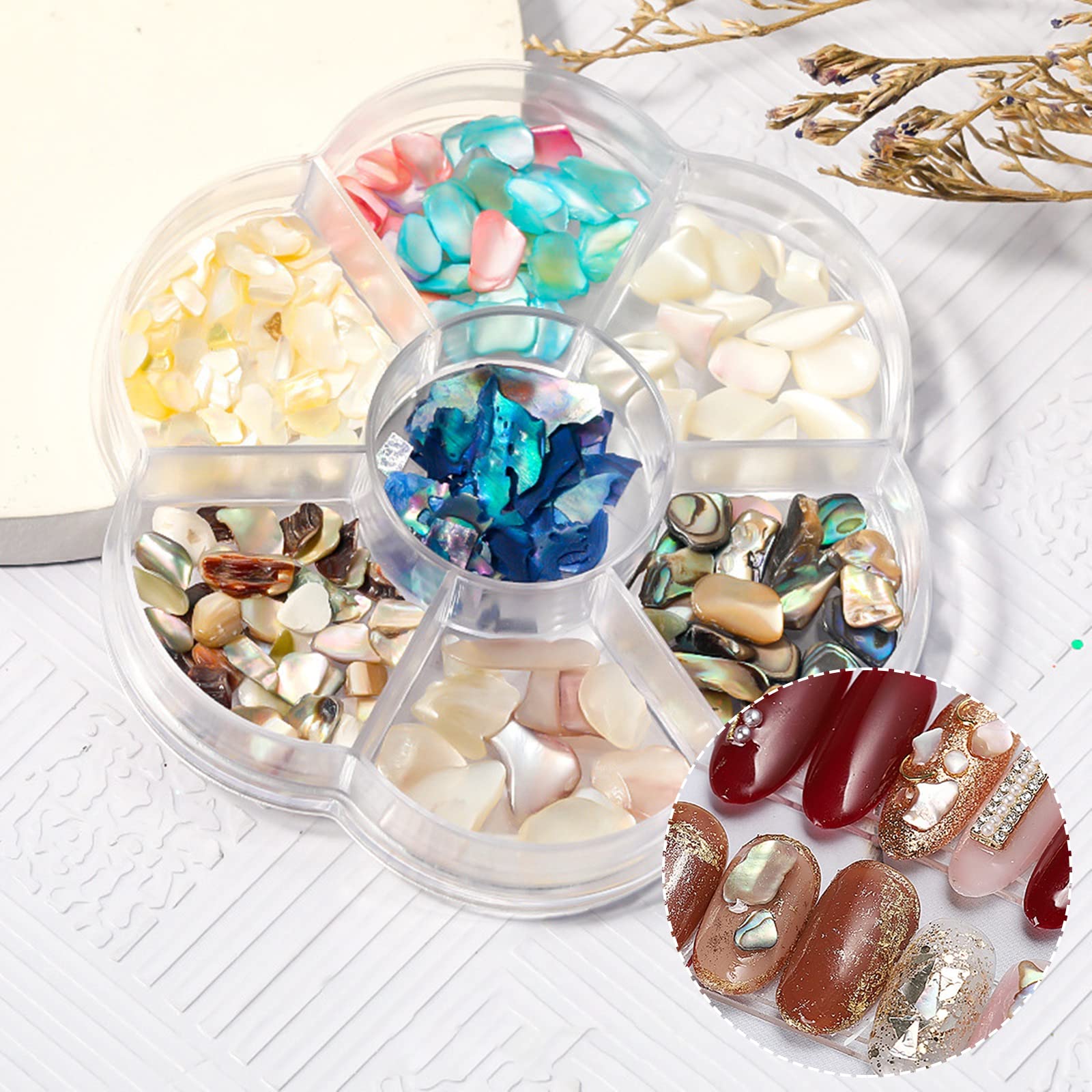 3D Nail Art Decorations - Irregular Shell Stones, Slices & Bow Charms with Pearls for Women & Girls | DIY Manicure Accessories for Parties, Weddings & Special Occasions