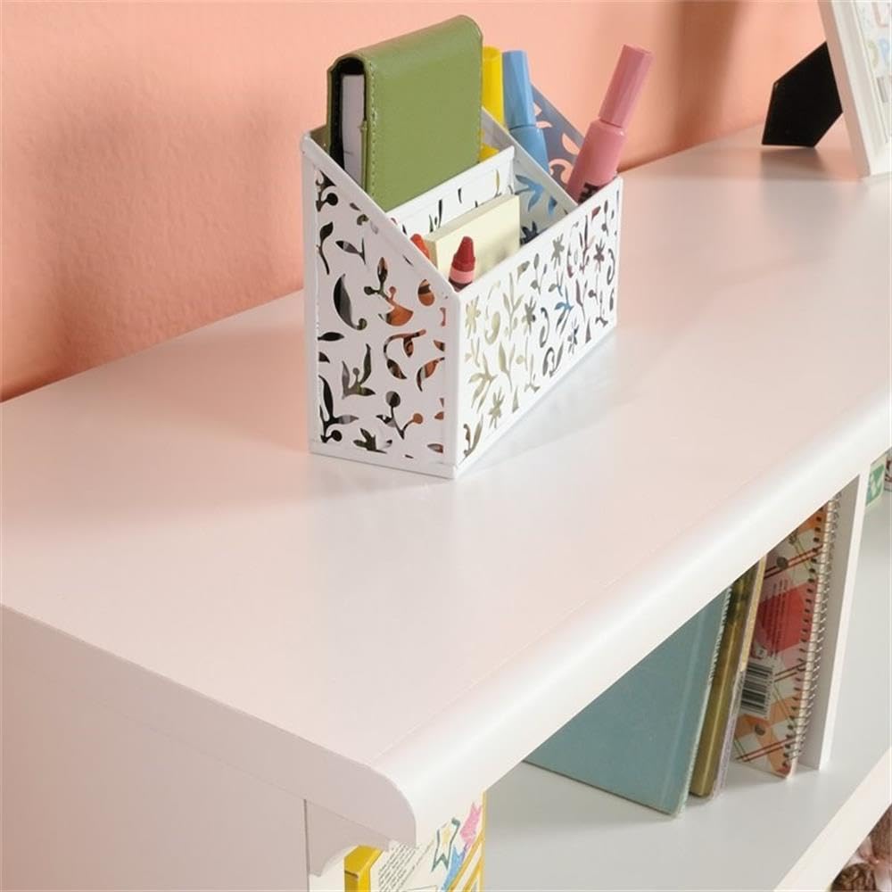 Pemberly Row Traditional Engineered Wood Bookcase & Footboard in White - Perfect for Home Office, Living Room & Bedroom Storage Solutions