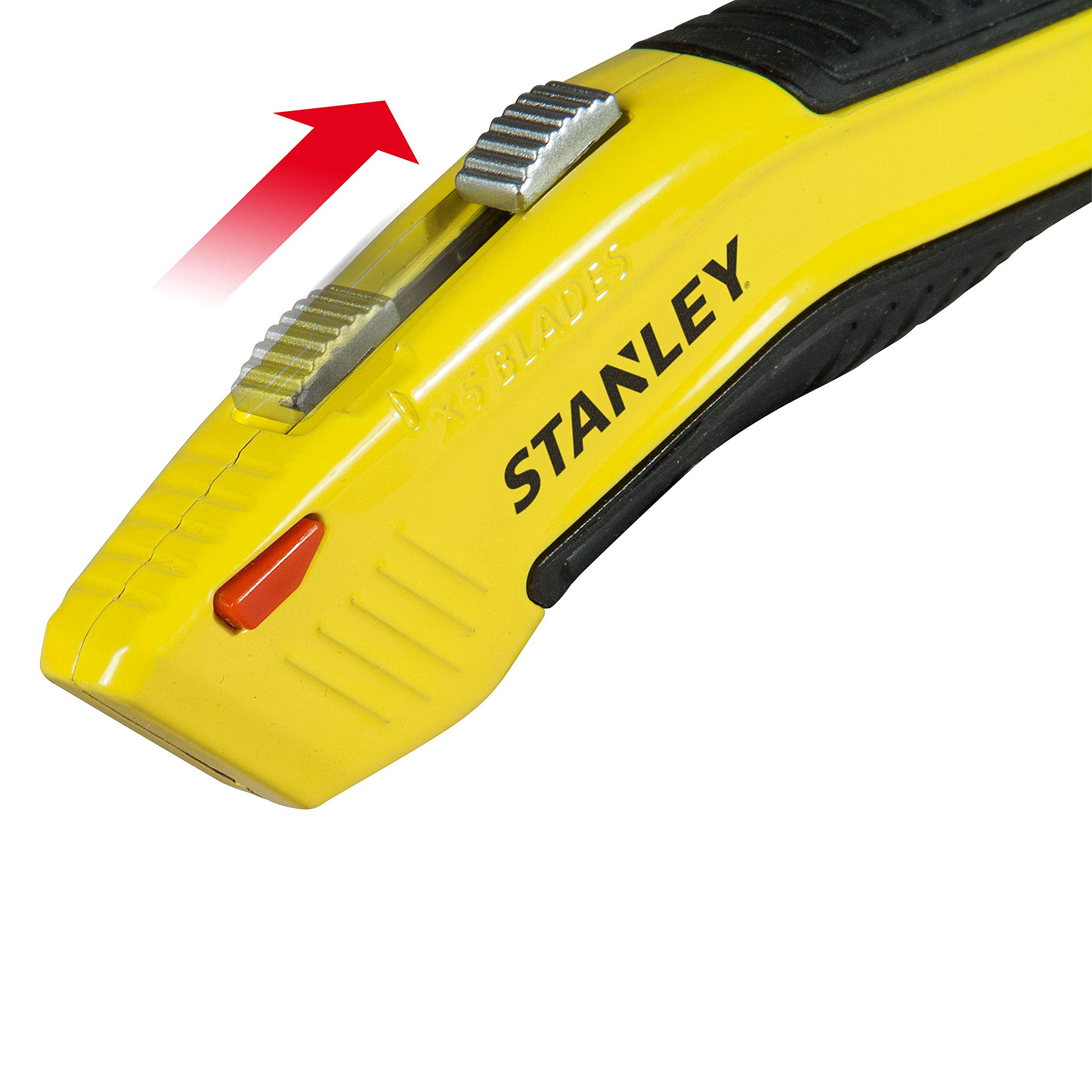 Stanley 0-10-237 Auto-Loading Utility Knife - Heavy Duty Retractable Box Cutter with Black/Yellow Handle for Construction, DIY Projects & Packaging