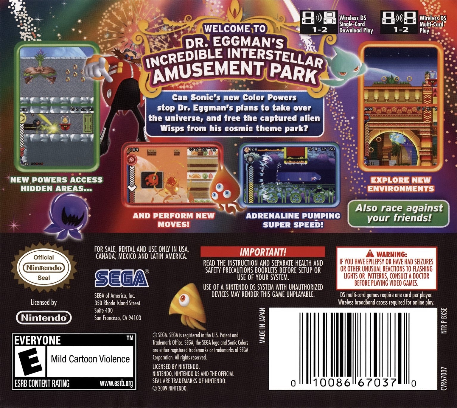 Used Sonic Colors DS Video Game - Nintendo DS Cartridge - Retro Gaming Collectible for Kids & Adults - Perfect for Travel, Gifts, and Nostalgic Play