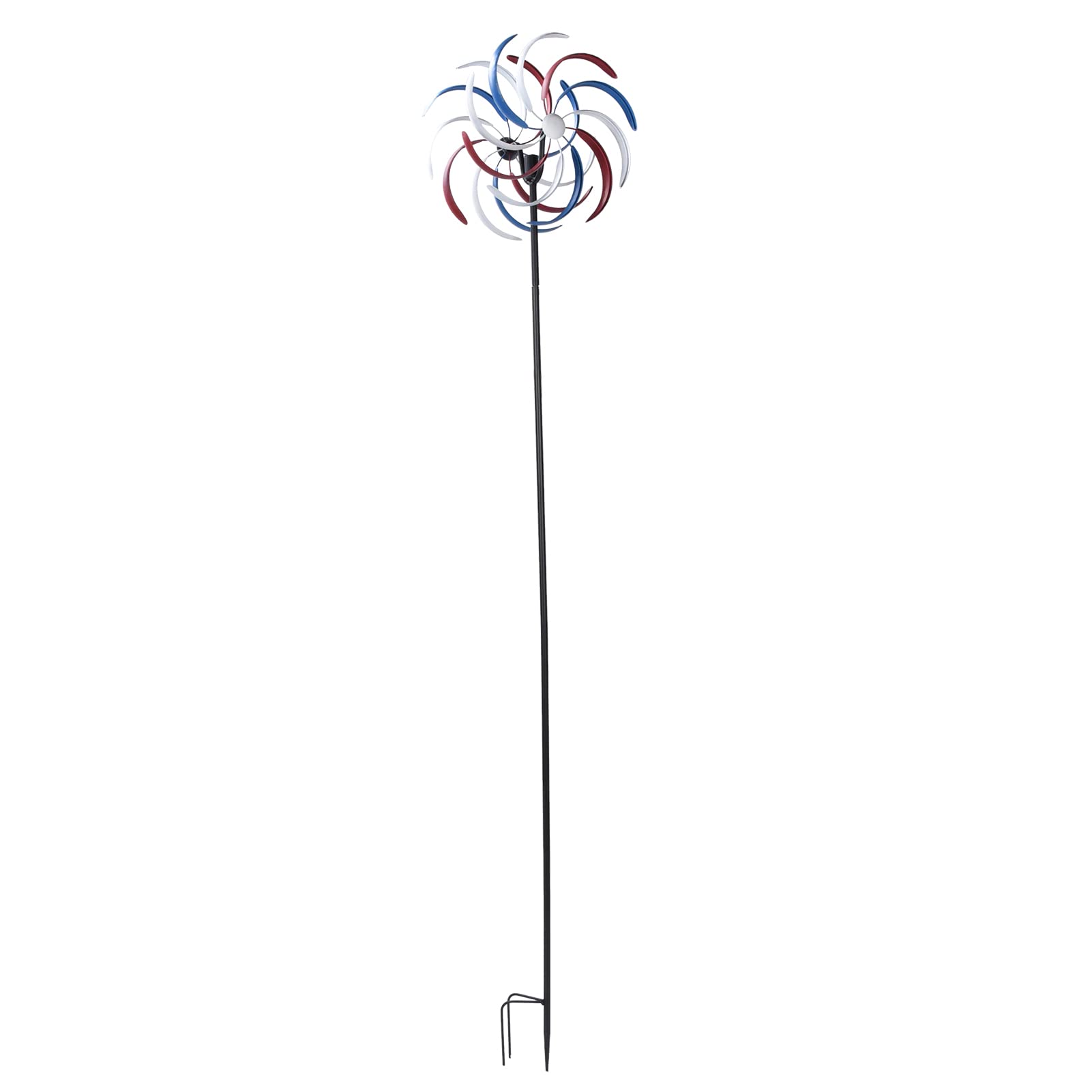 Metal Windmill Spinner with LED Lights - Energy Efficient & Durable Garden Decor for Courtyards, Lawns & Outdoor Spaces - Perfect for Patio, Yard & Landscape Decoration