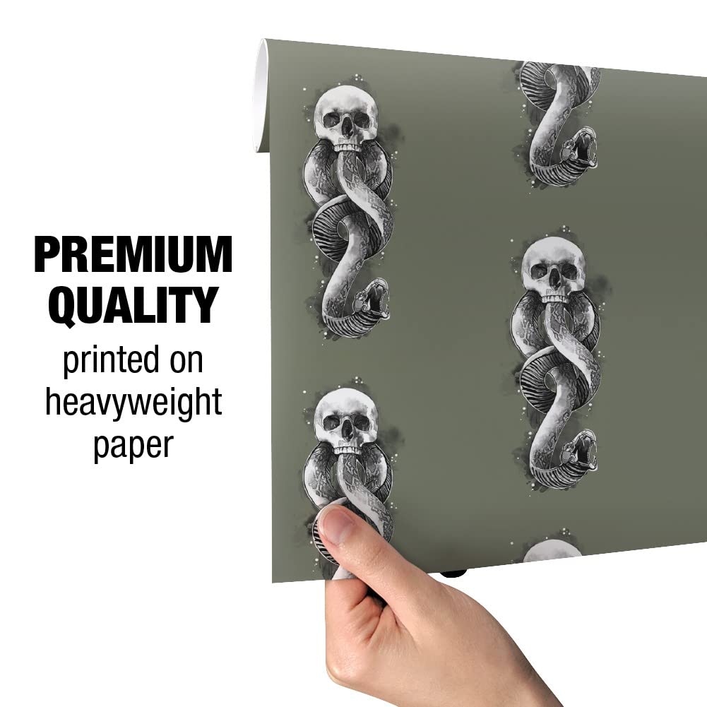 Harry Potter The Dark Mark Gift Wrap Wrapping Paper Rolls - Premium Quality Wrapping Paper for Birthdays, Christmas, Party Favors & Special Occasions