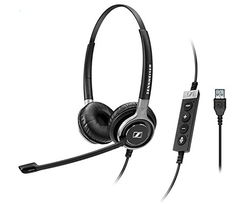Sennheiser SC660 USB ML Dual-Sided Headset for Microsoft Lync - Noise-Cancelling Office Headphones for Remote Work, Call Centers & Video Conferencing