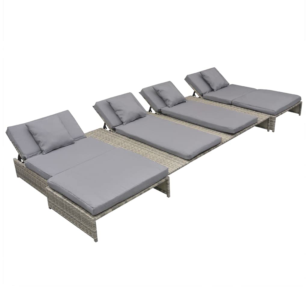 15-Piece Gray Poly Rattan Outdoor Lounge Set with Glass Table - Perfect for Backyards, Porches, Gardens & Poolside Patio Furniture