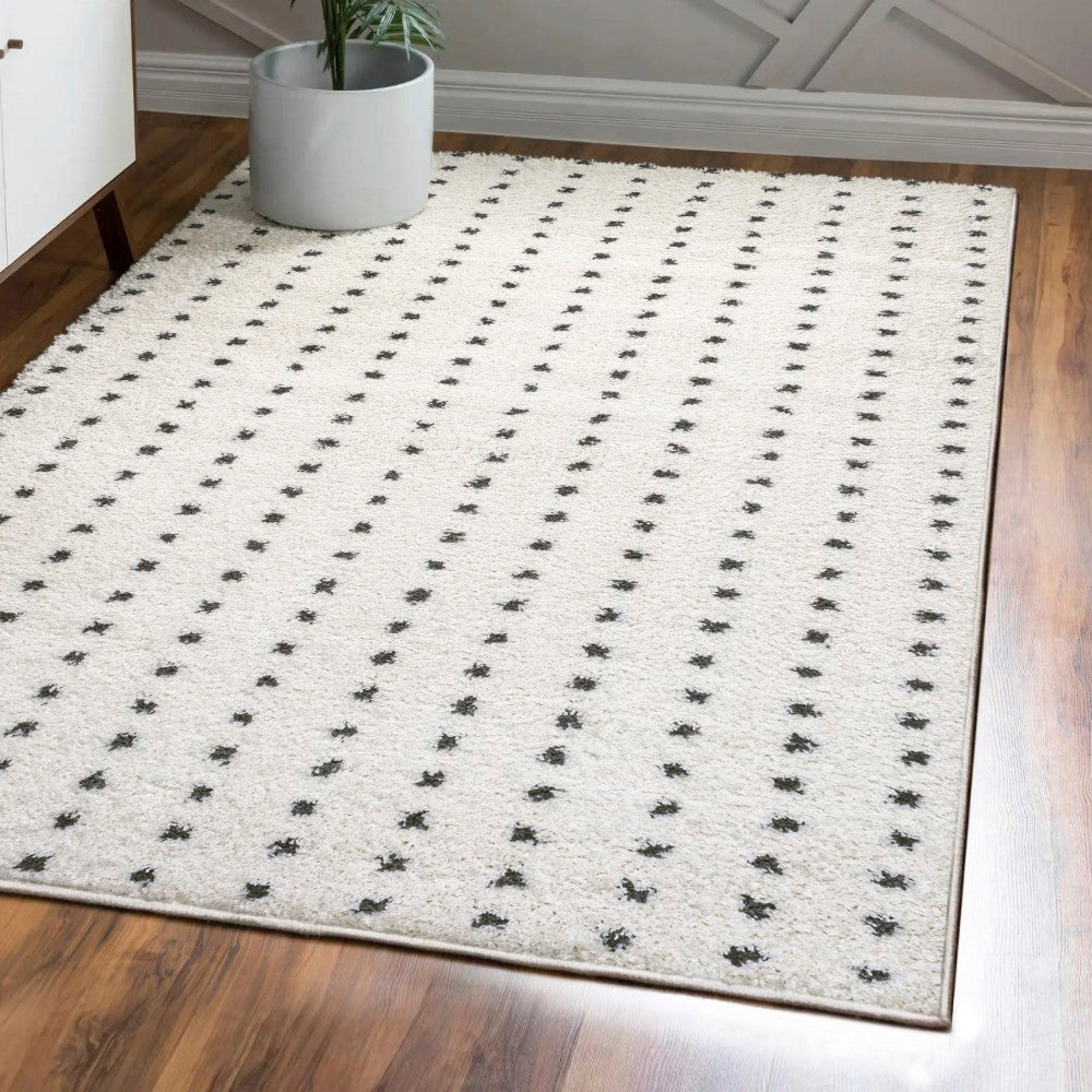 Pele Modern Geometric Dot Shag Area Rug - Soft Plush Living Room Carpet for Bedroom, Nursery & Home Decor