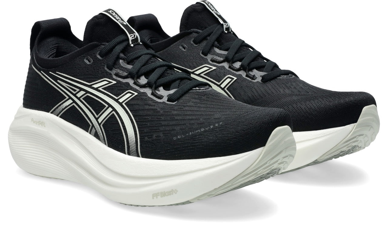 ASICS Women's Gel-Nimbus 27 Running Shoes - Black/Lake Grey - Cushioned Support for Long Distance Running & Gym Workouts