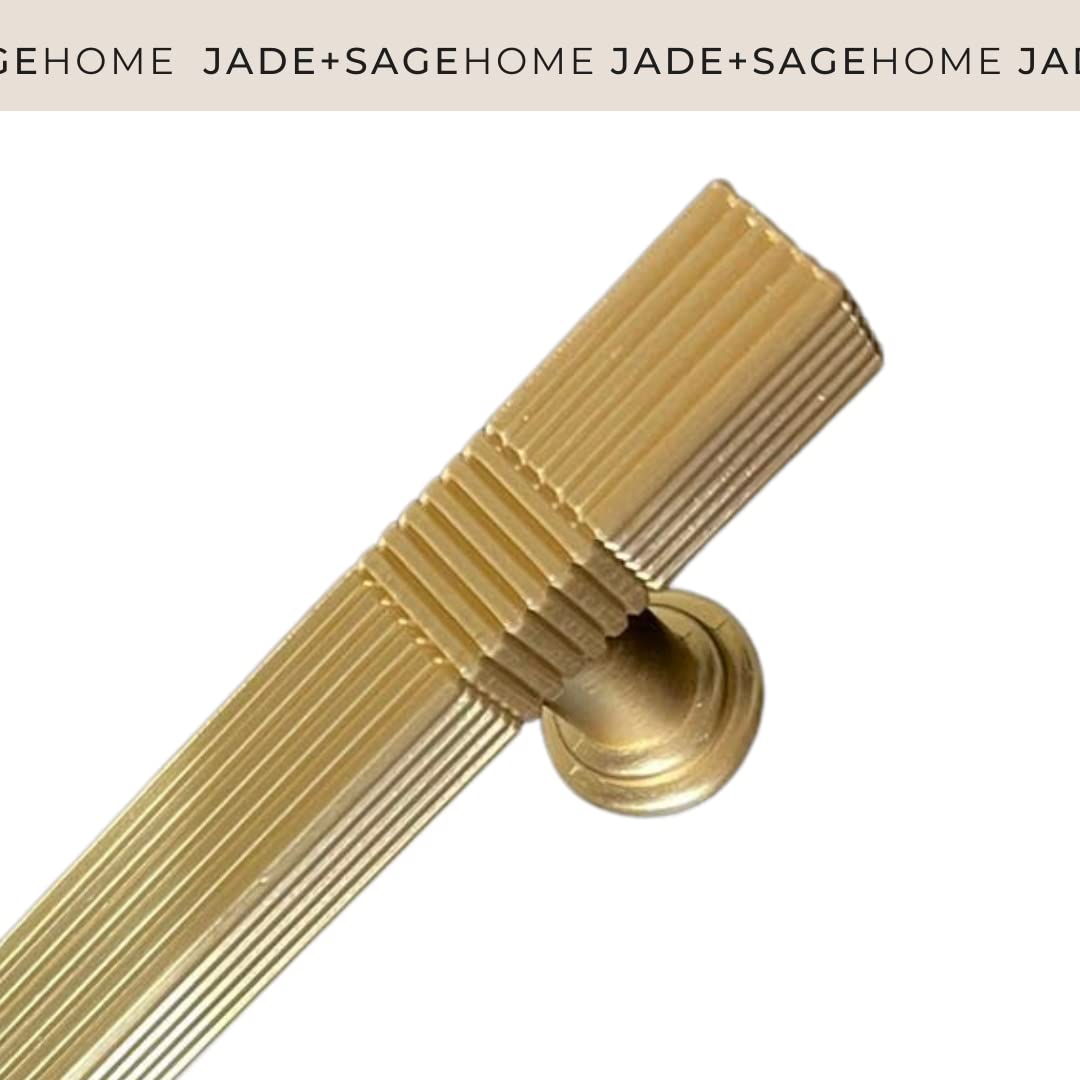 Vintage Gold Cabinet Pulls - Pack of 10 - 9.25 Inch Modern Drawer Handles with 7.75 Inch Screw Spacing - Elegant Mid-Century Kitchen Cabinet Hardware - Perfect for Kitchen Renovation, Bathroom Vanity & Furniture Upgrade