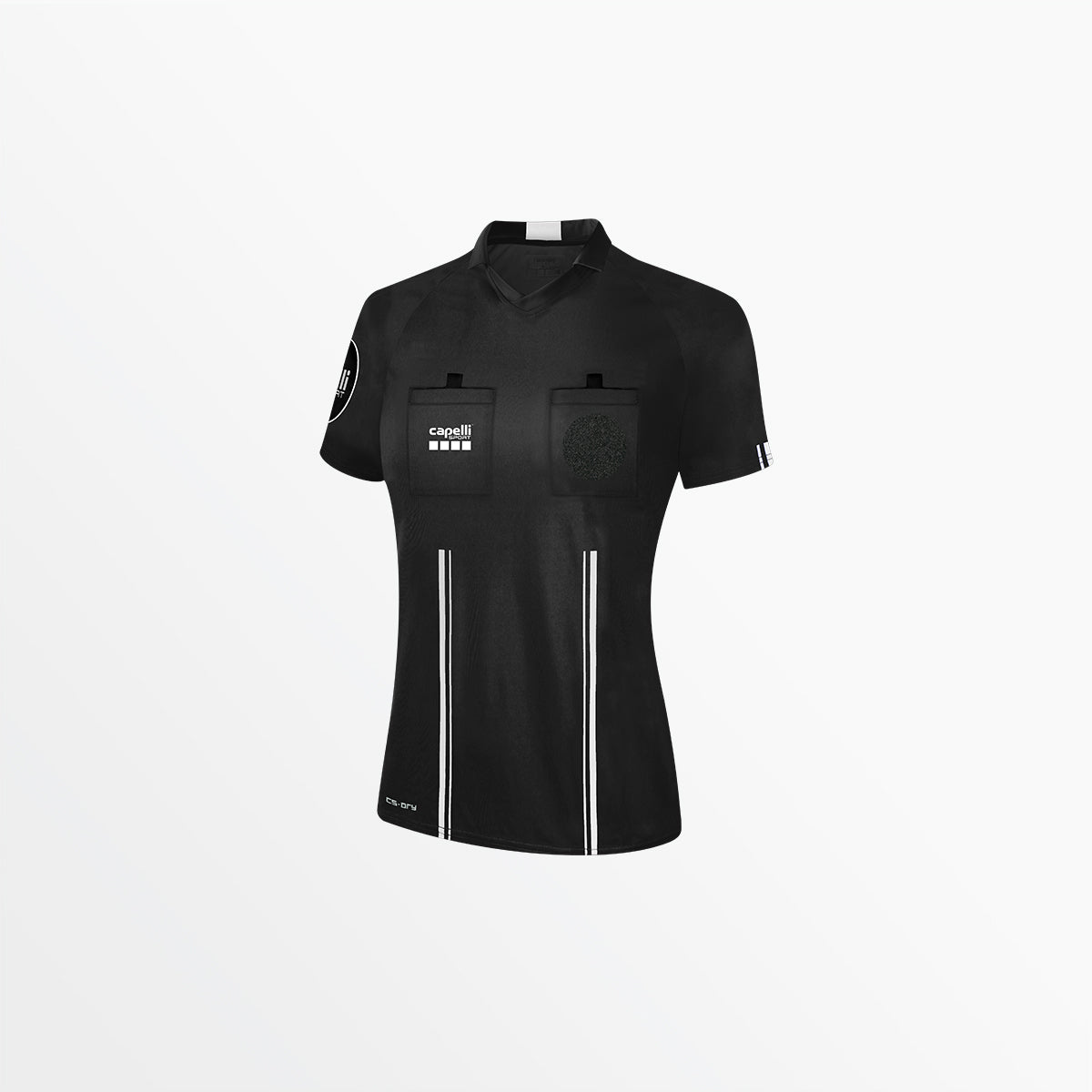 Women's Official Referee V-Neck Short Sleeve Jersey - Comfortable Sports Shirt for Soccer, Basketball & Volleyball Games