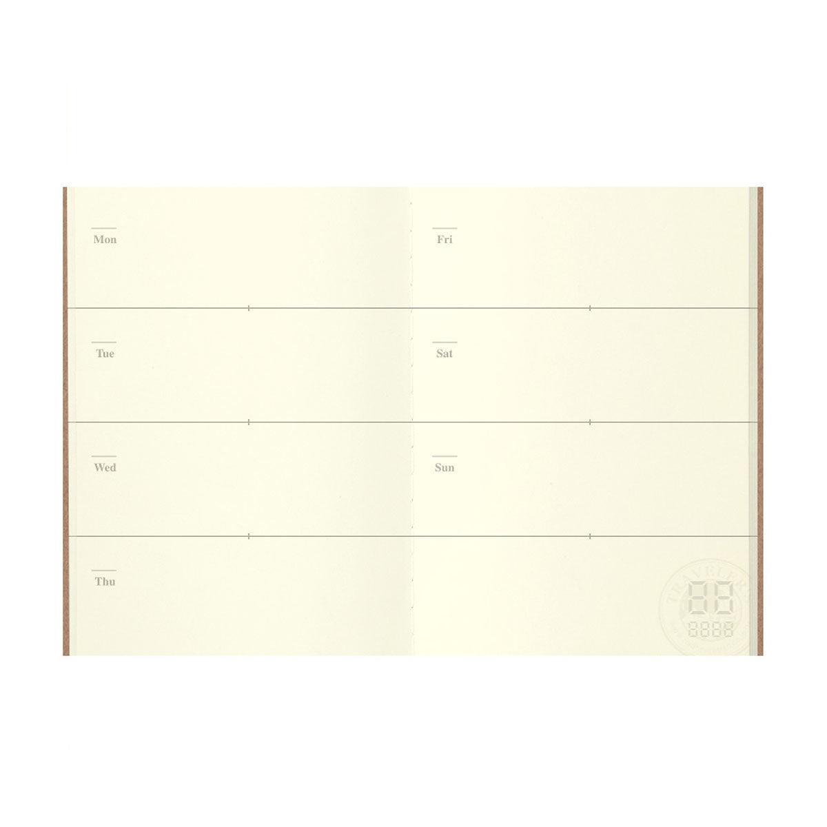Traveler's Notebook TN P007 Weekly Planner Refill - Premium Leather Journal Insert for Bullet Journaling, Daily Planning & Productivity - Perfect for Work, School, Travel & Creative Writing