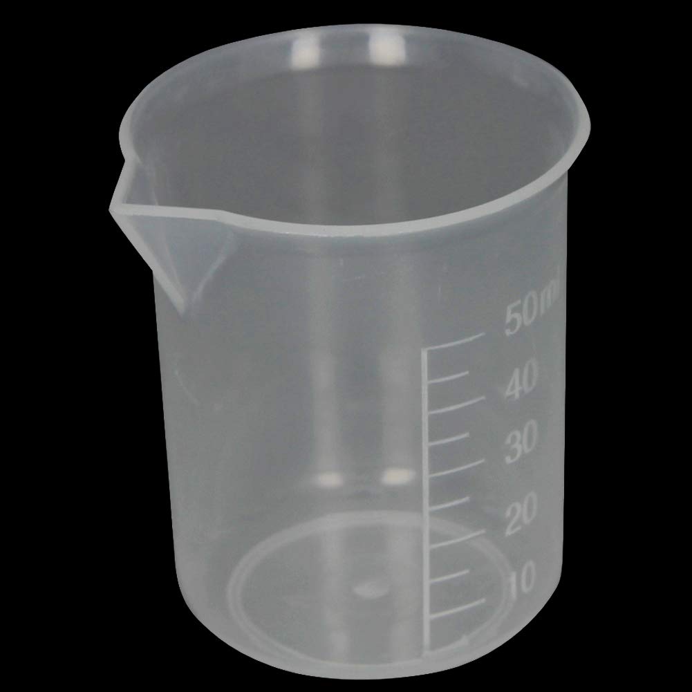 Bettomshin 14-Piece 50ml Resin Mixing Cups Set - PP Plastic Measuring Beakers with Graduated Markings for Precise Liquid Measurement - Transparent Low-Form Lab & Kitchen Beakers for Epoxy, Paint, Cooking & DIY Crafts