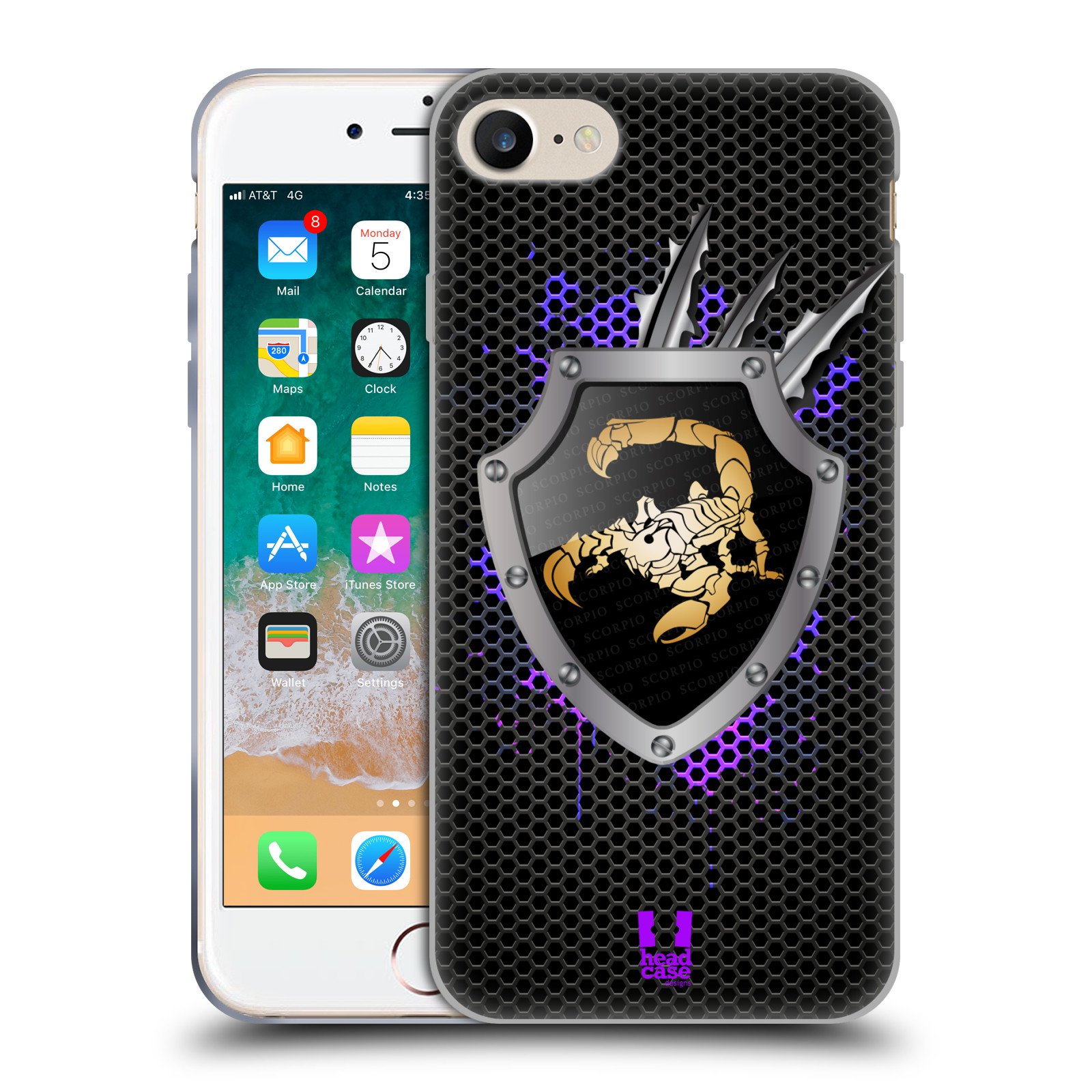 Scorpio Zodiac Metal Soft Gel Phone Case Compatible with Apple iPhone 7/8/SE 2020 & 2022 - Stylish Protective Cover for Horoscope Lovers | Perfect Gift for Astrology Enthusiasts & Daily Use