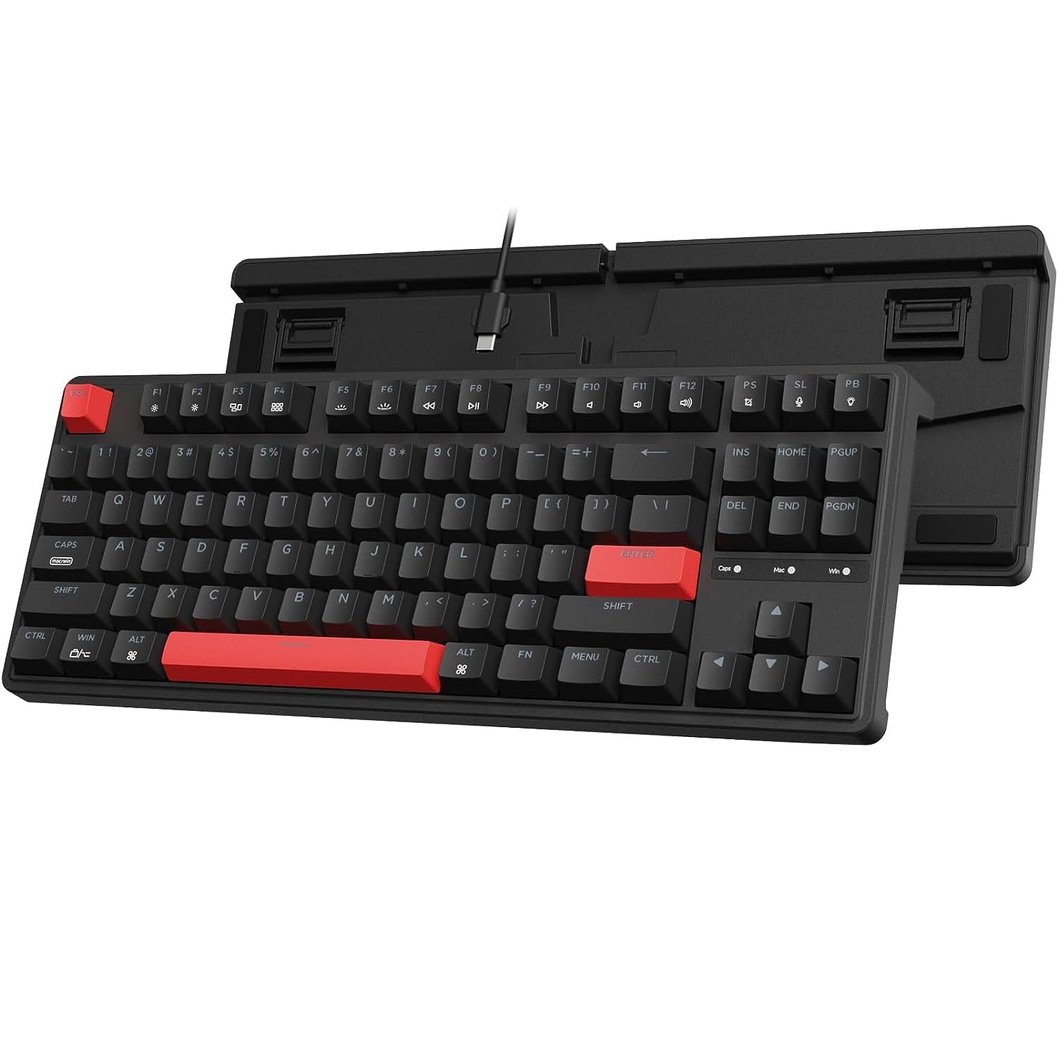Keychron C3 Pro QMK/VIA Programmable 87-Key TKL Mechanical Gaming Keyboard - Gasket Mount, Red LED Backlight, Red Switches for Mac/Windows/Linux - Perfect for Esports, Coding & Office Work