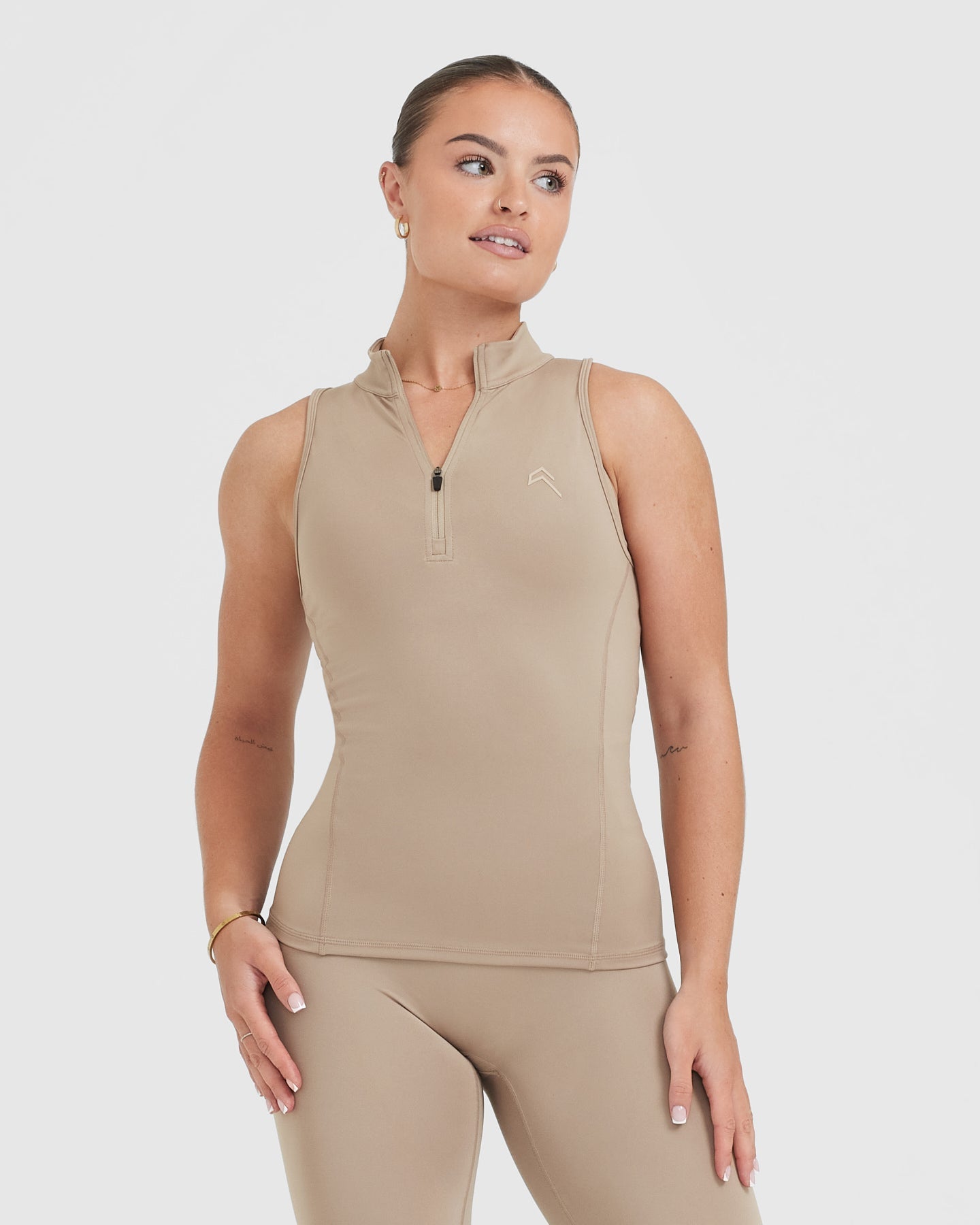 Timeless Half Zip Tank Top for Women - Soft & Comfortable Sandstone Pullover for Casual Wear & Layering