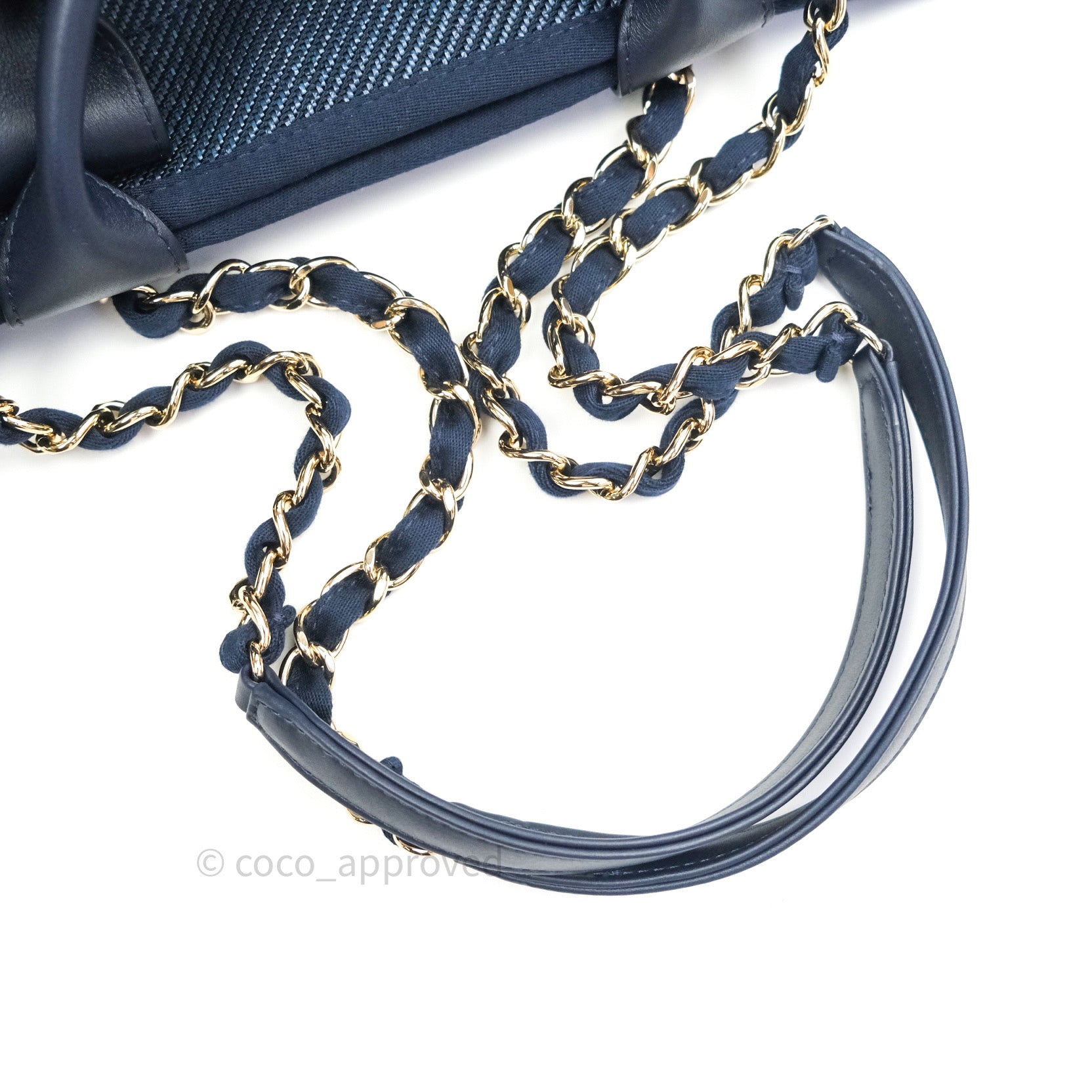 Chanel Canvas Large Deauville Tote Bag - Navy Blue 20A Collection - Luxury Designer Handbag for Women - Perfect for Travel, Work & Everyday Use
