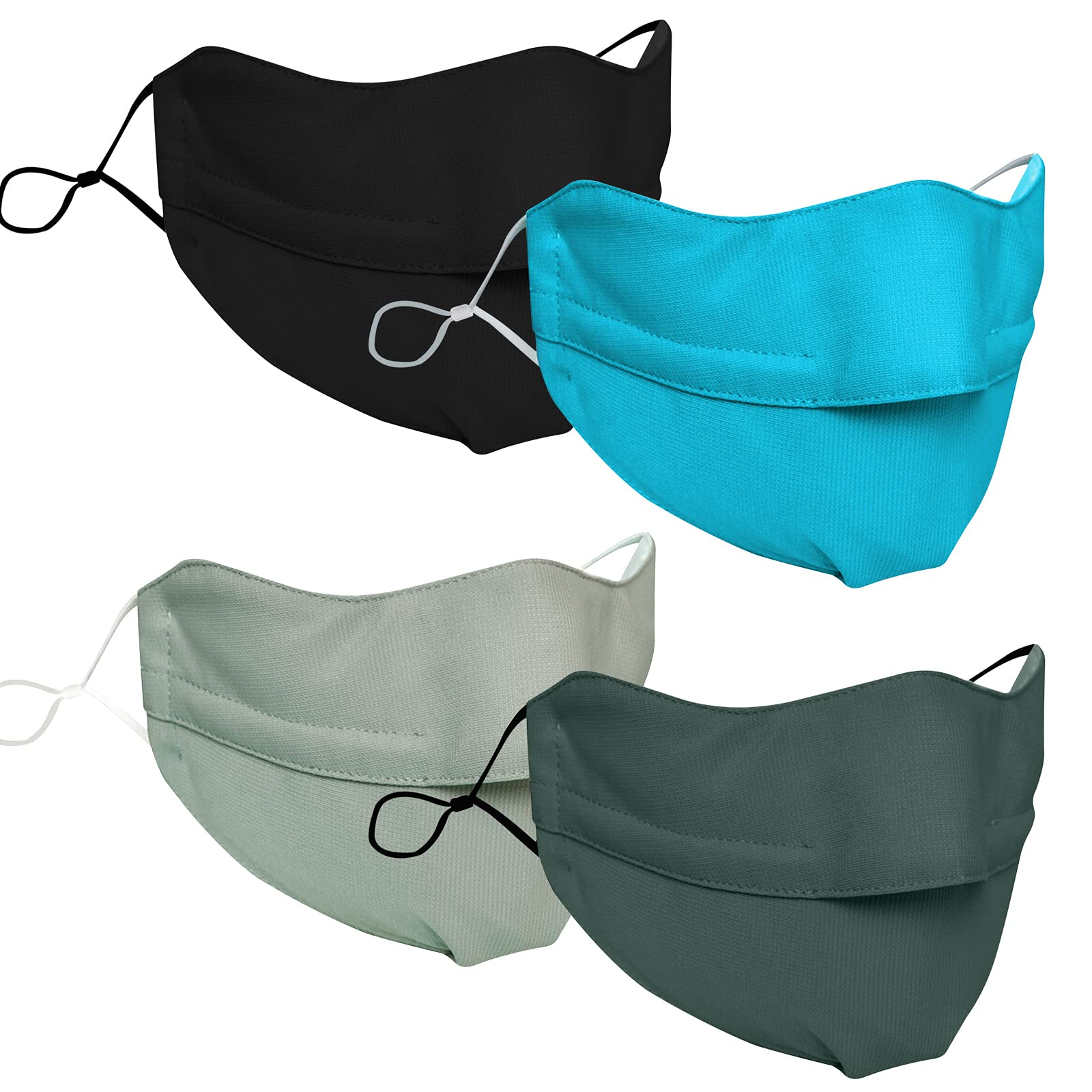 Anti Fog Face Mask for Glasses Wearers - Breathable Reusable Face Cover with Adjustable Nose Wire & Ear Loops - 4 Pack Fashion Masks for Women & Men - Perfect for Work, Travel & Daily Protection
