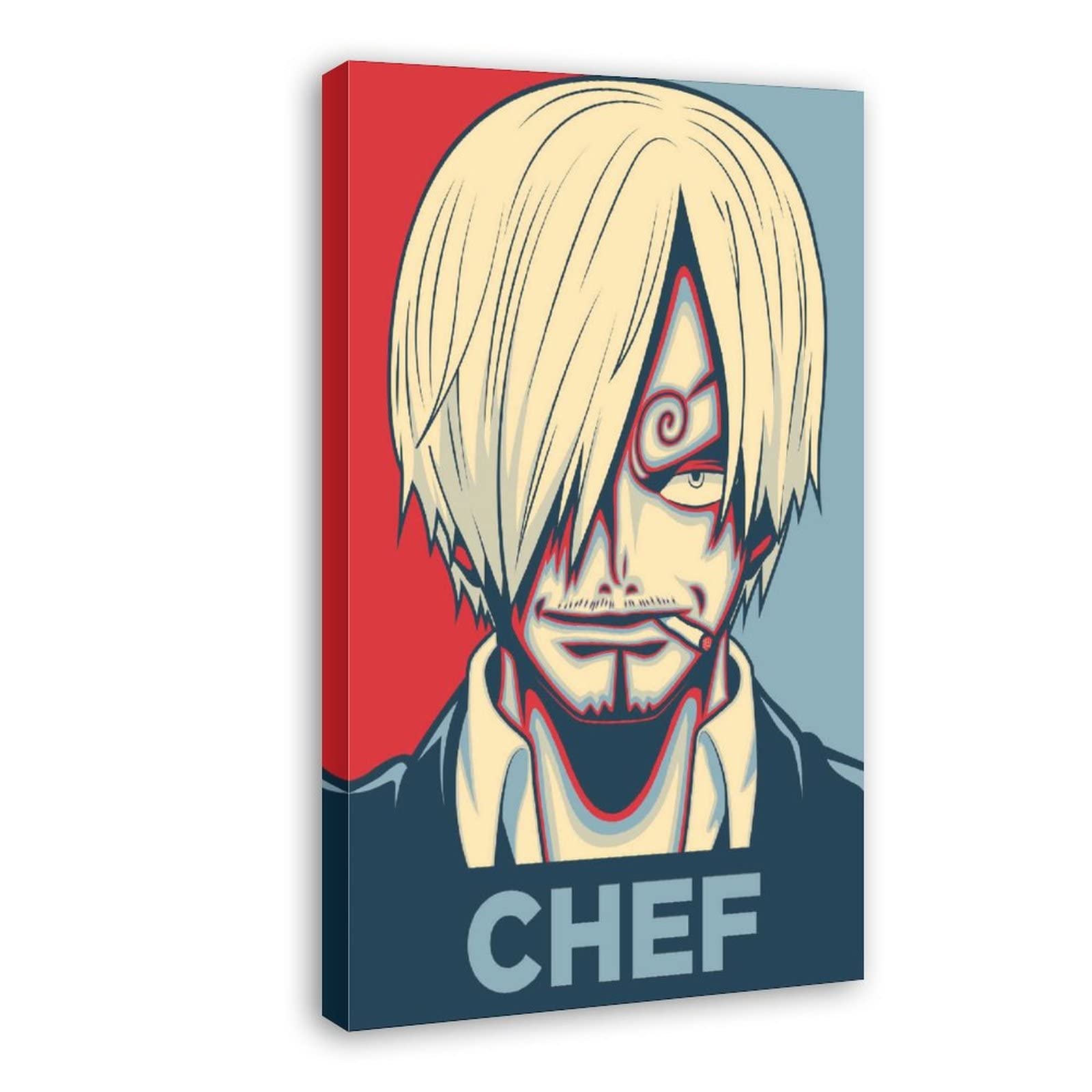 One Piece Anime Poster - Sanji the Chef Canvas Wall Art (24x36 Inch, 60x90cm) Framed Style for Bedroom, Office & Gift | Perfect for Anime Fans, Home Decor & Themed Rooms