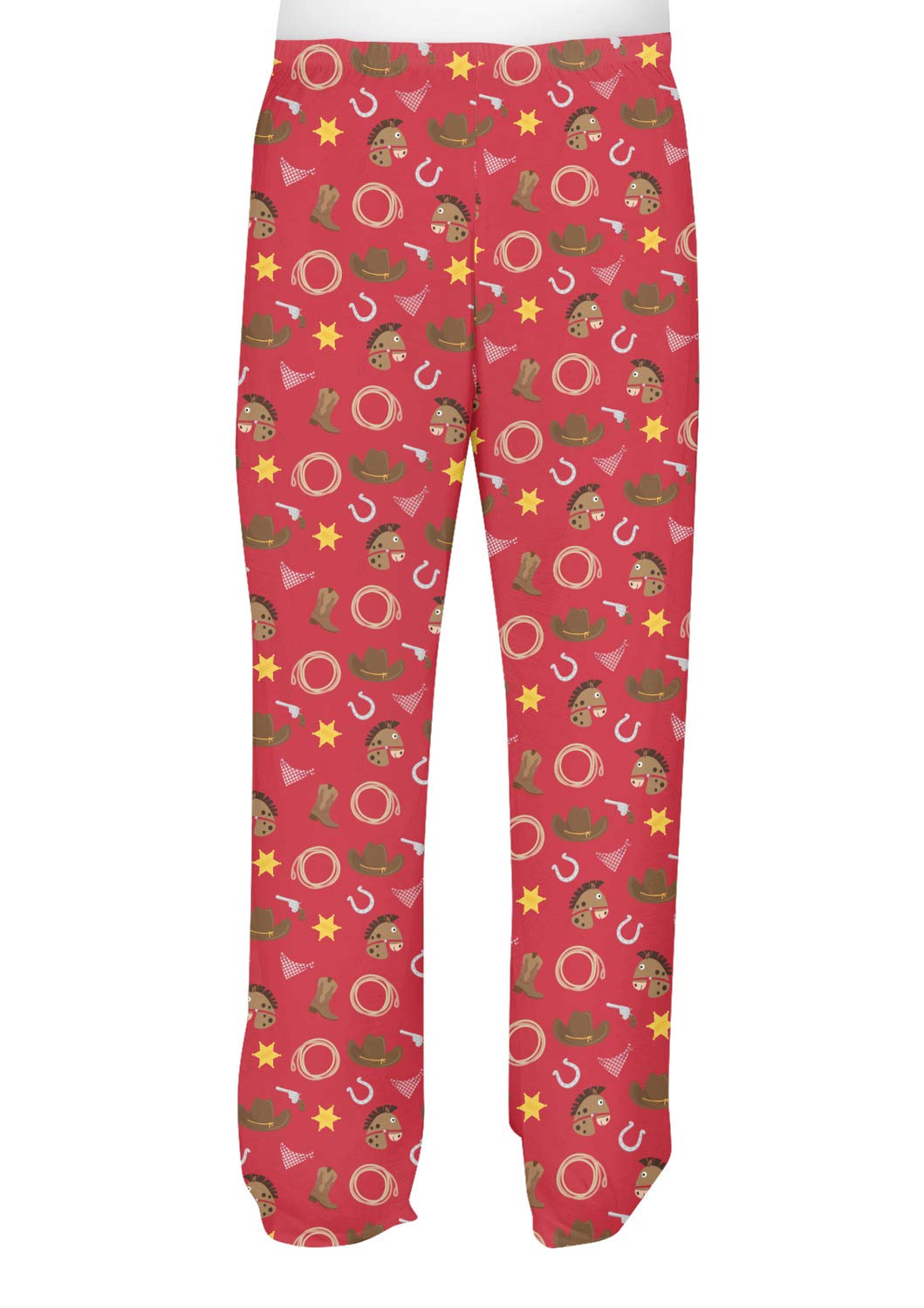 Men's Red Western Style Pajama Pants - Soft & Comfortable Sleepwear for Lounge & Home Relaxation